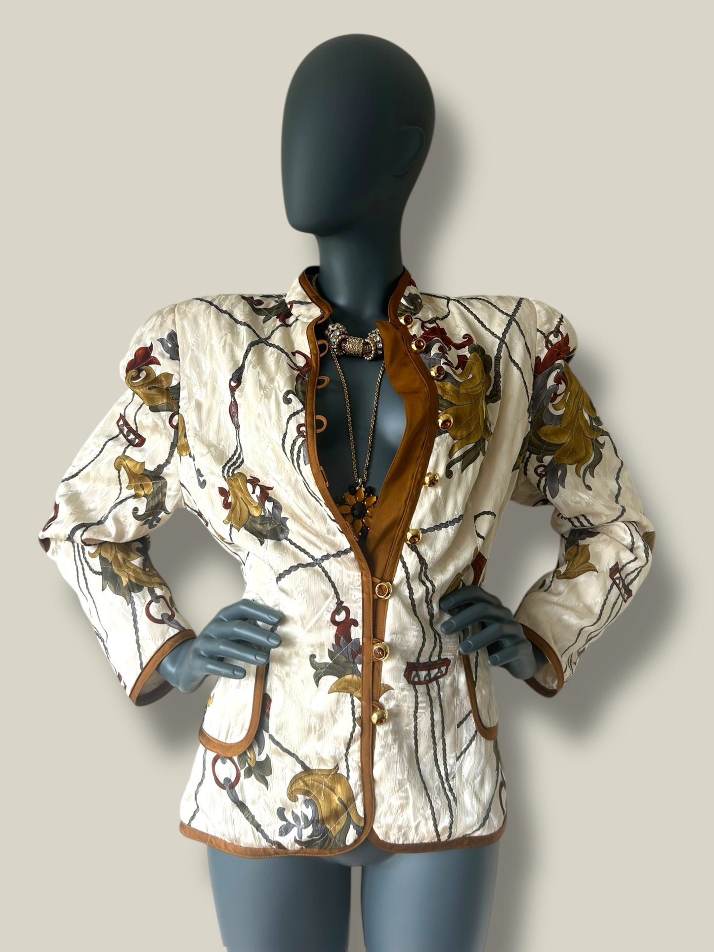 Vintage 80s Italian Baroque Silky Statement Jacket