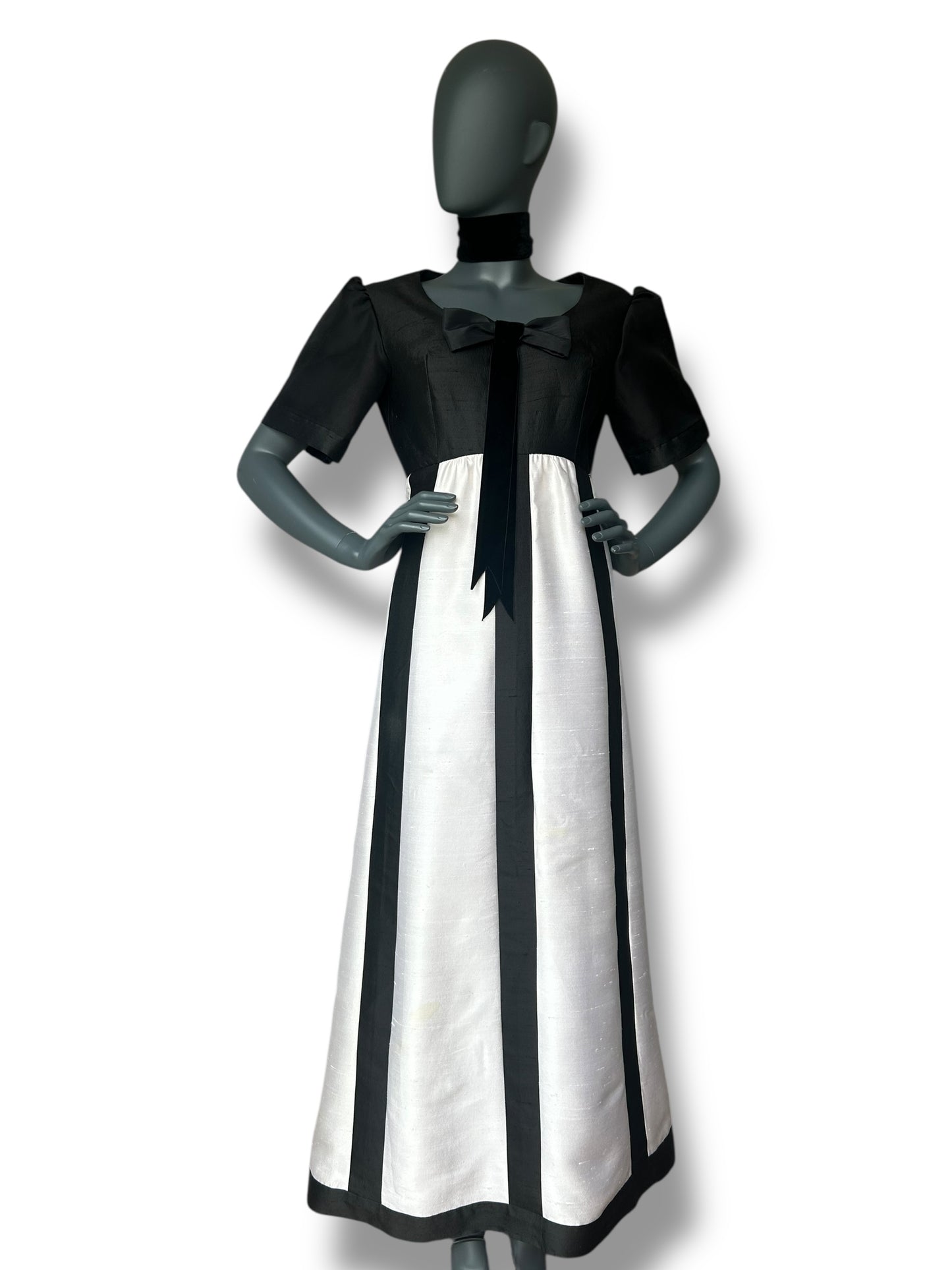 Vintage 1960s Silk Monochrome Gown