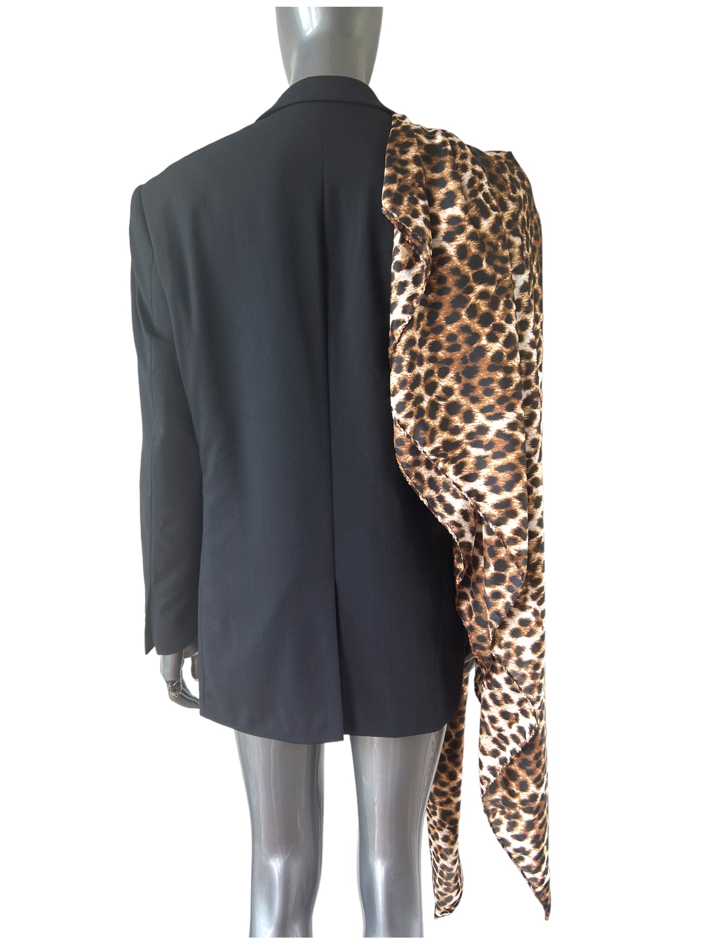Overdress Redefined Drape Blazer with floral corsage