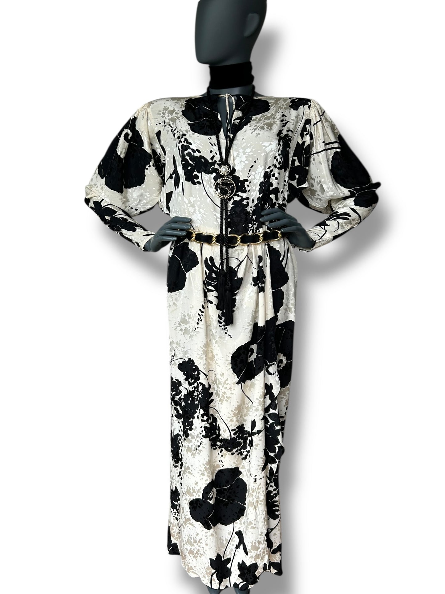 Vintage 1970s Dolmain Silk French Dress