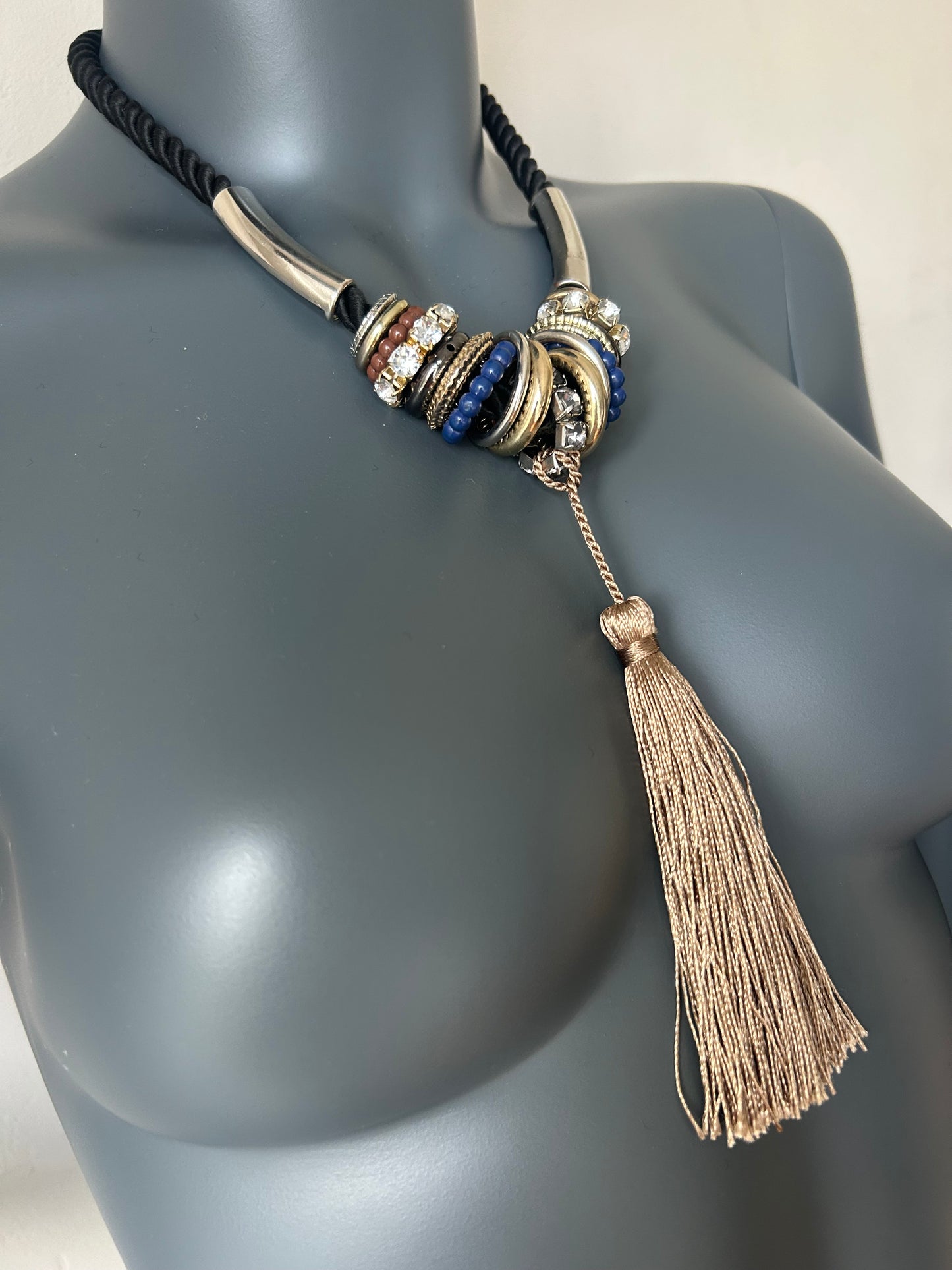 Vintage 1980s BOHOStatement Tassel Necklace