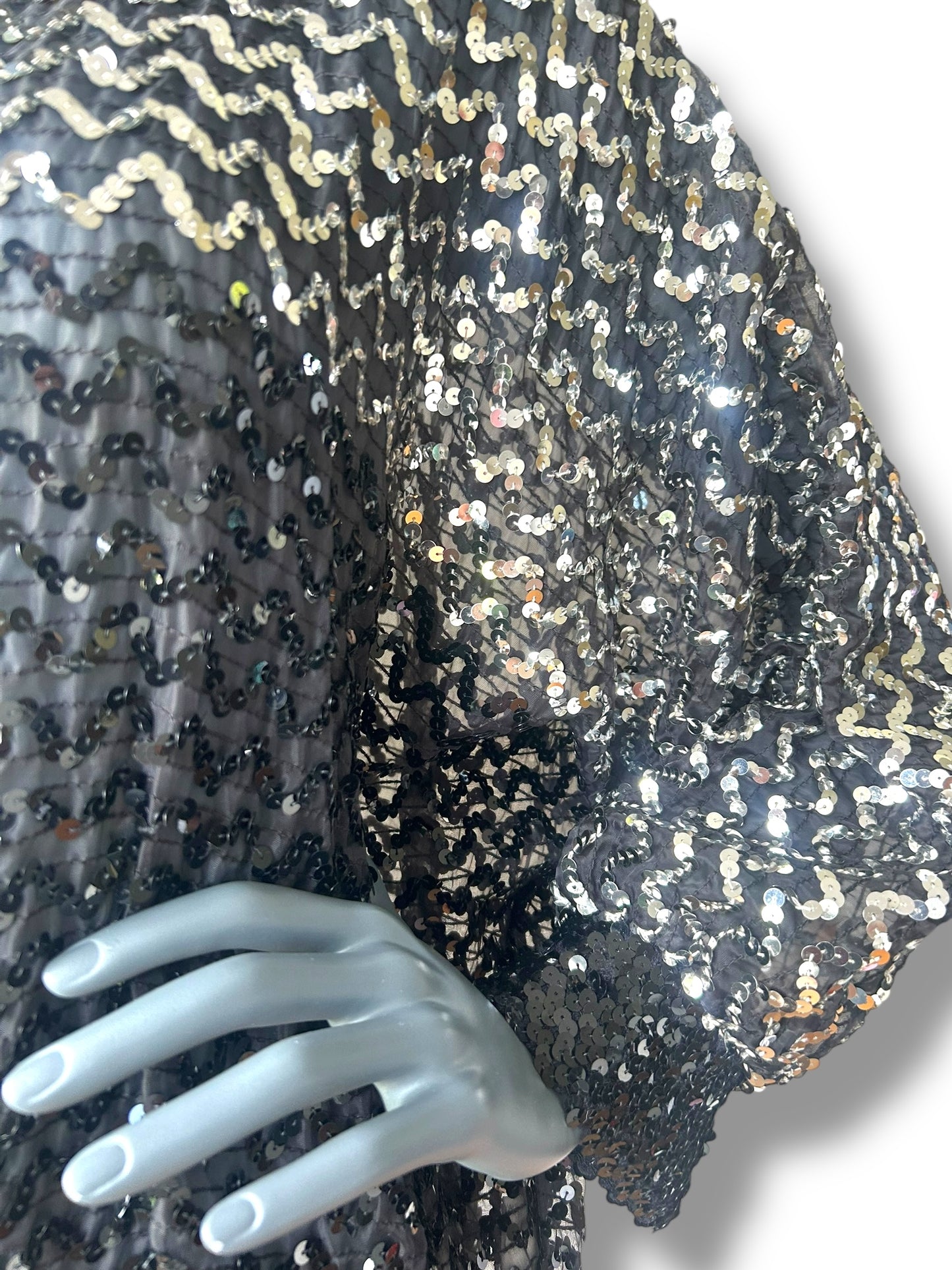 Vintage 1970s Batwing dramatic disco statement top