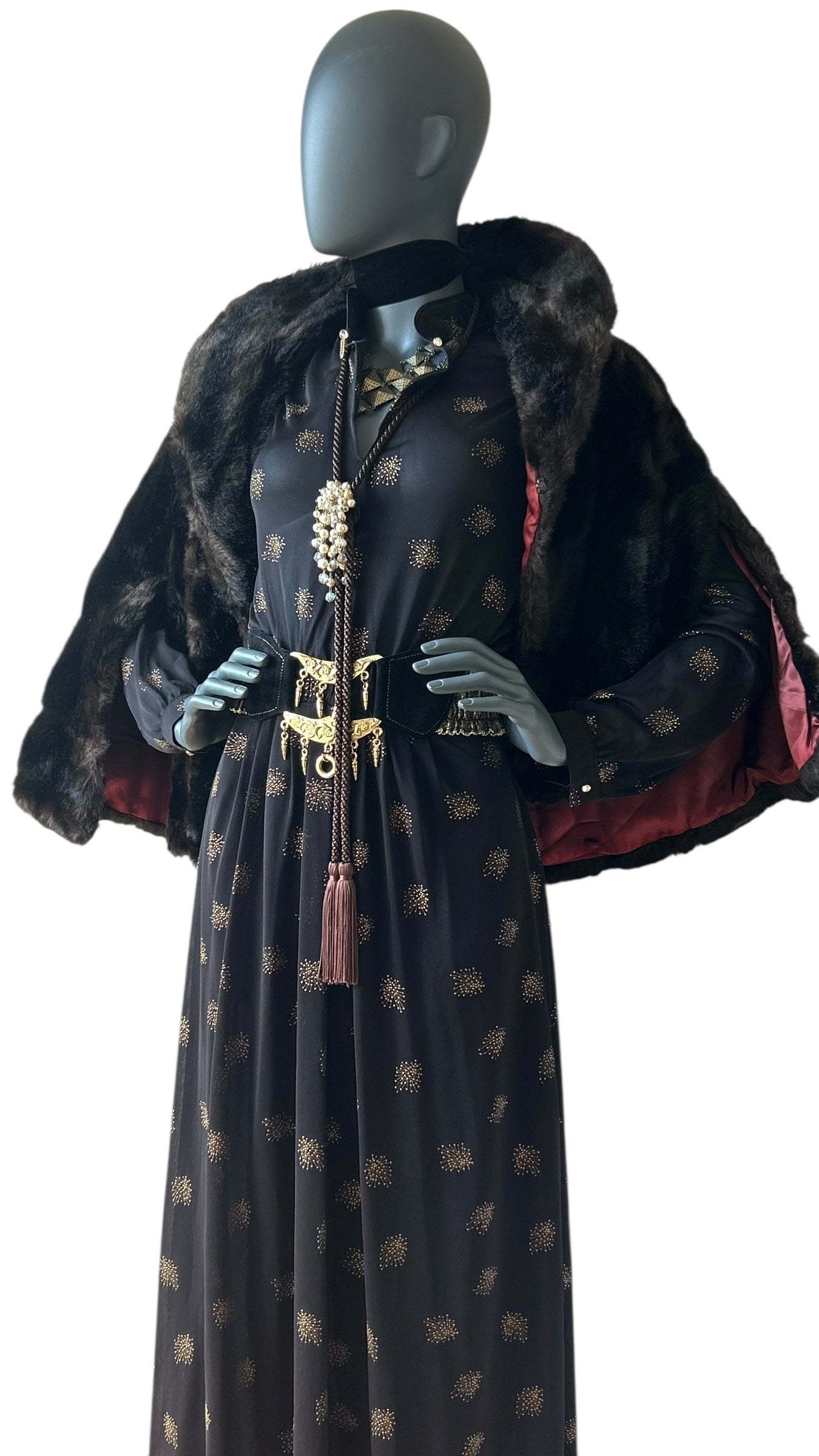 Vintage 1950s Faux Fur Cape