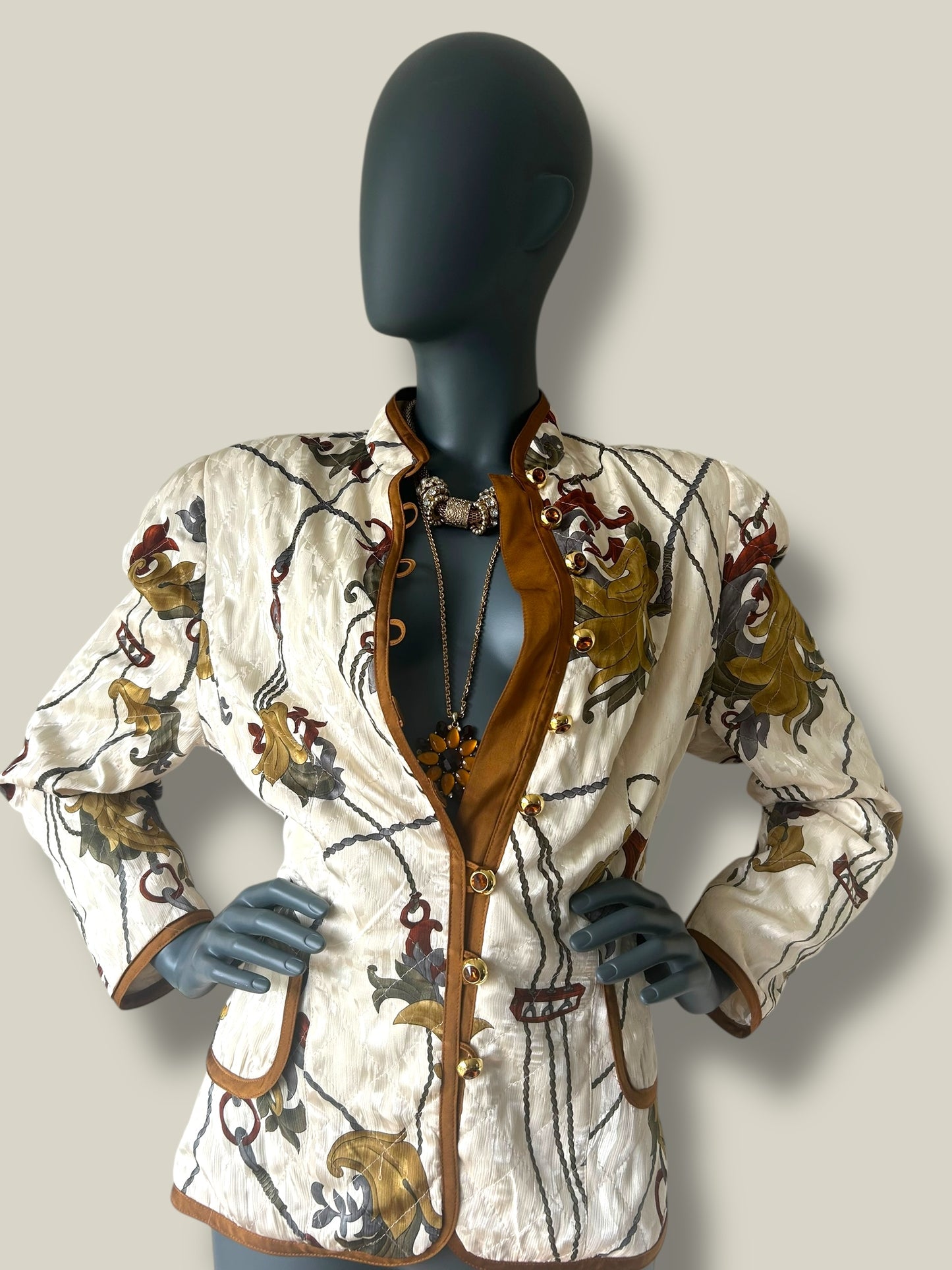 Vintage 80s Italian Baroque Silky Statement Jacket