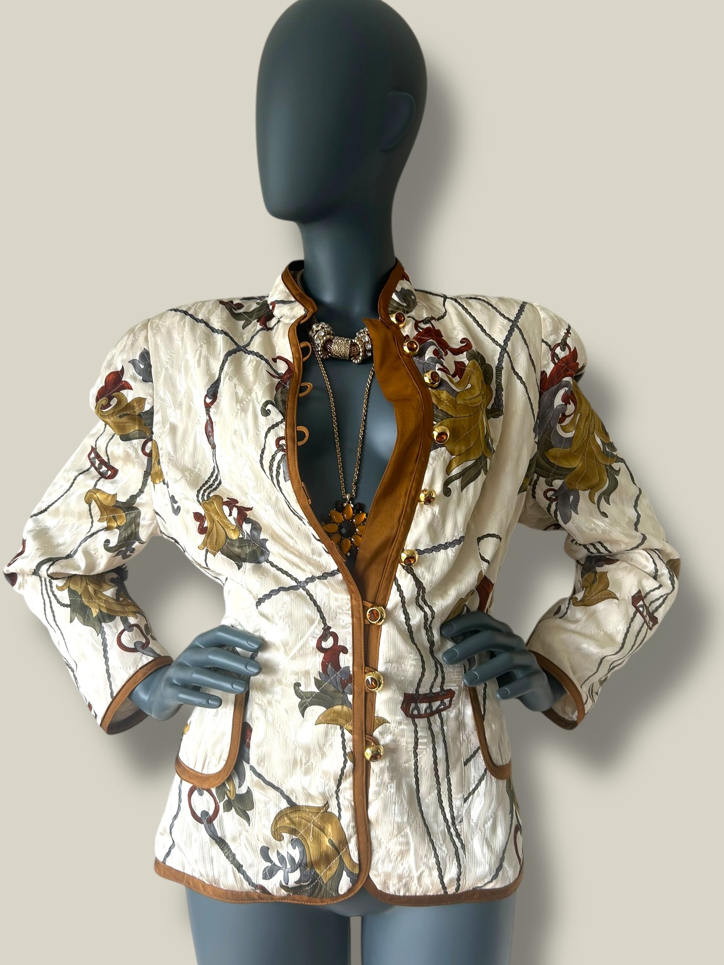 Vintage 80s Italian Baroque Silky Statement Jacket