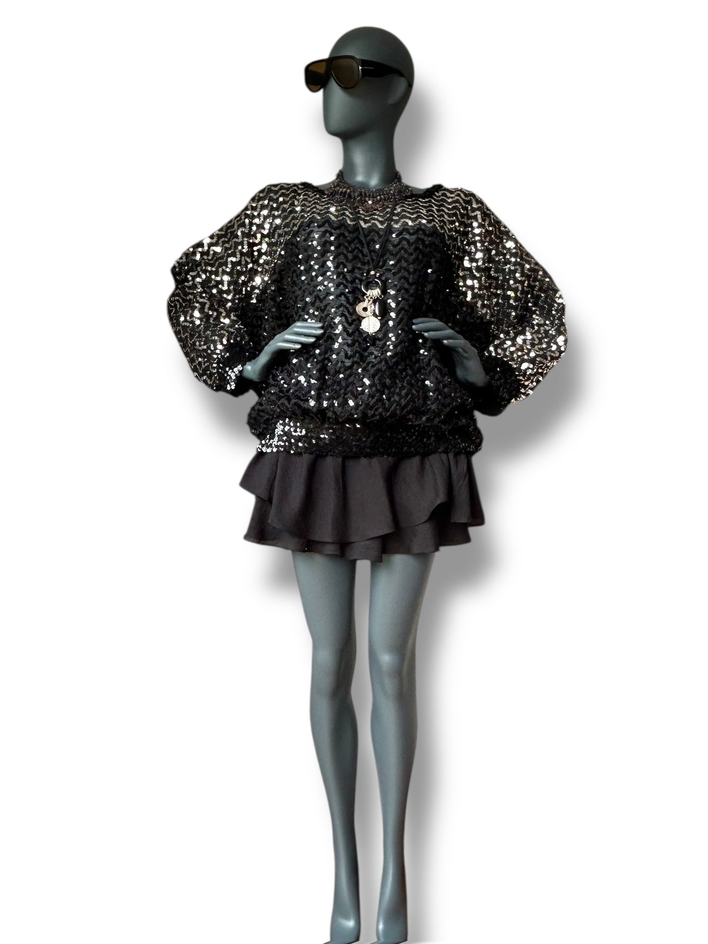 Vintage 1970s Batwing dramatic disco statement top
