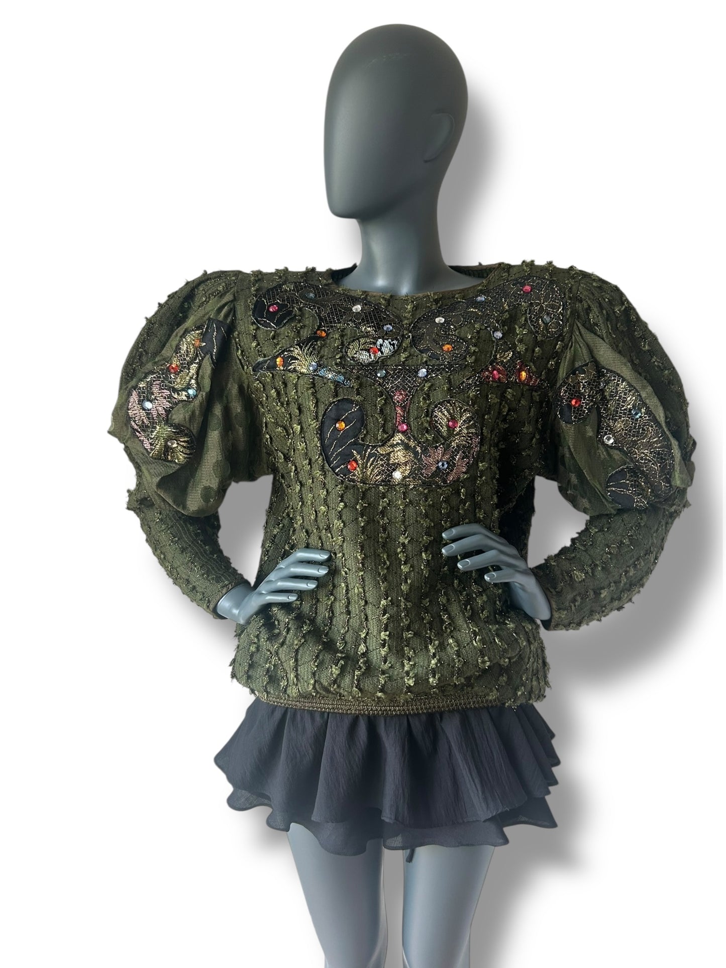 Vintage 1980s Jewel Dramatic Statement Top
