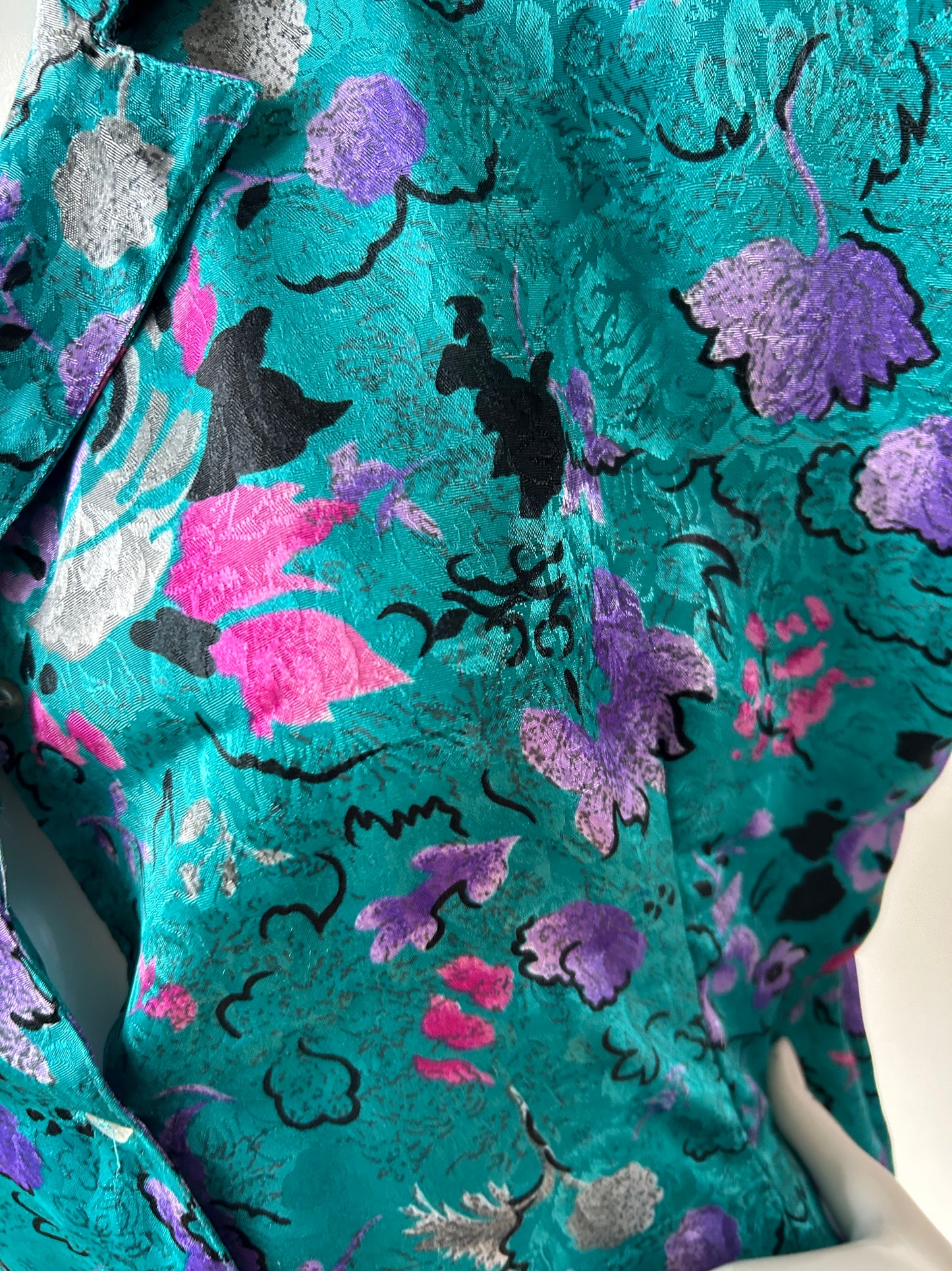 Vintage 1980s Turquoise blouse SALE
