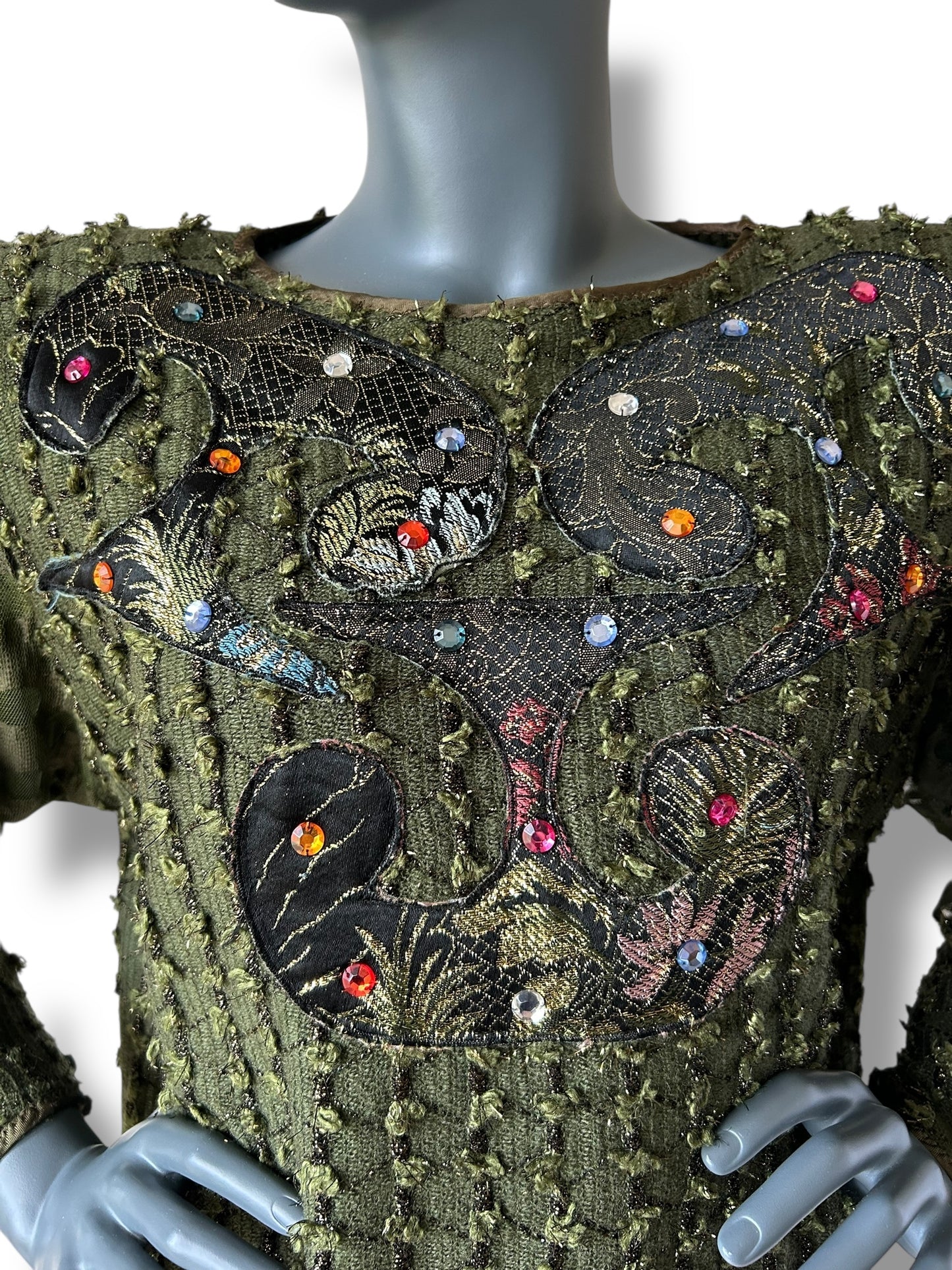 Vintage 1980s Jewel Dramatic Statement Top