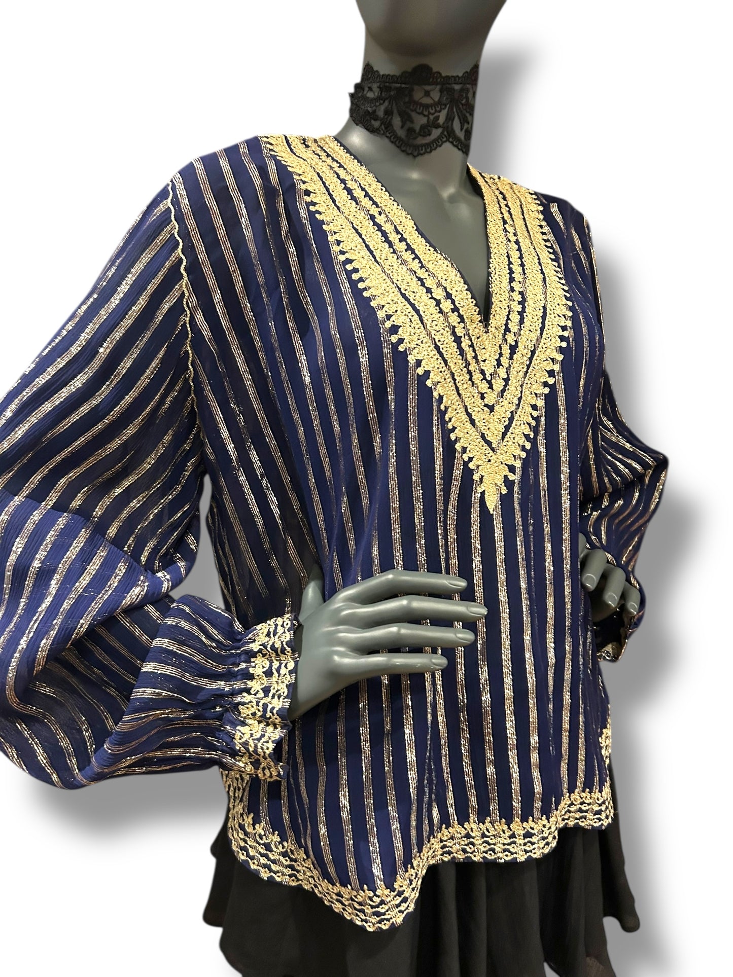 Vintage 1960s Morrocan Gold Lame Kaftan Tunic