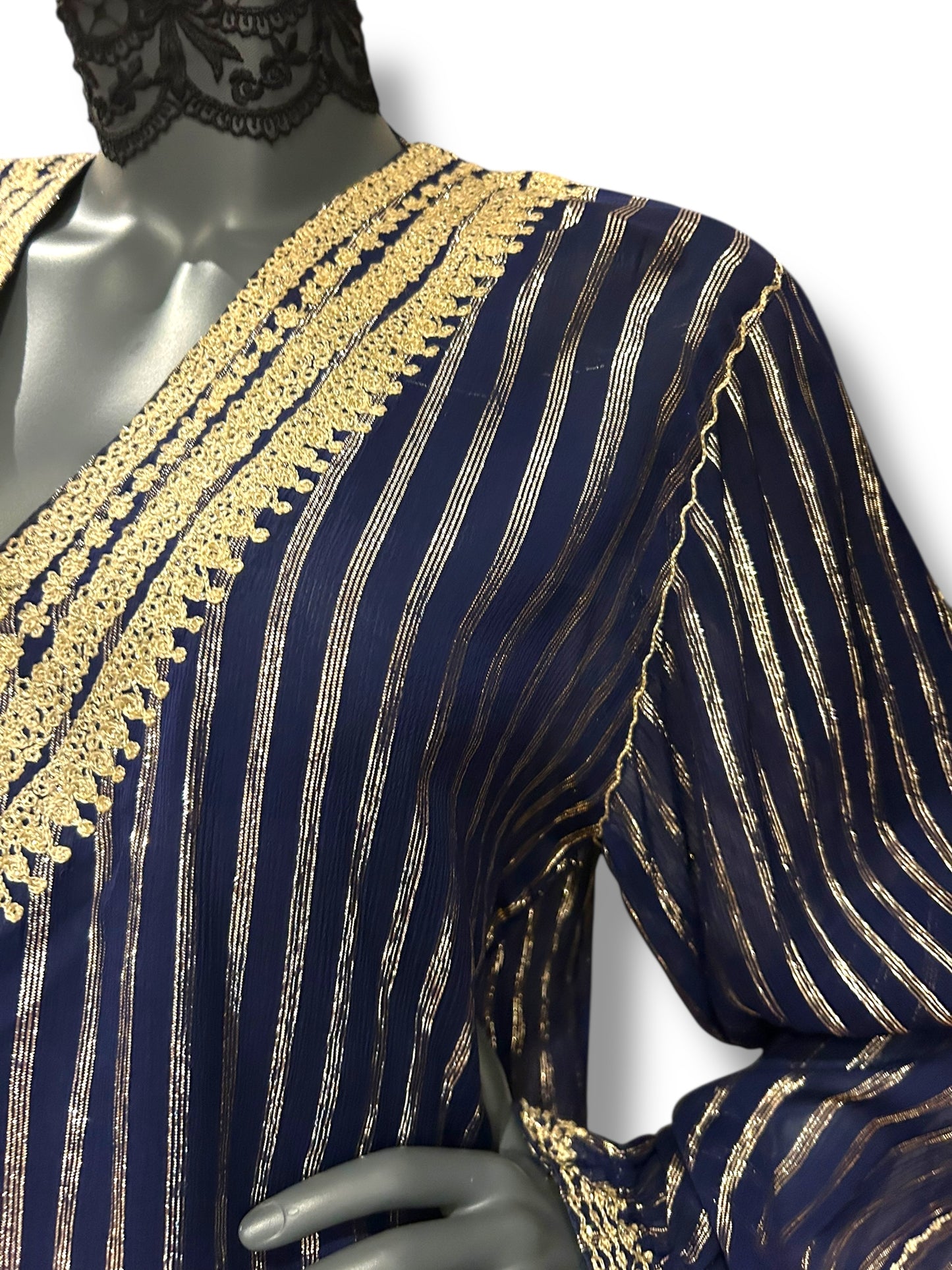 Vintage 1960s Morrocan Gold Lame Kaftan Tunic