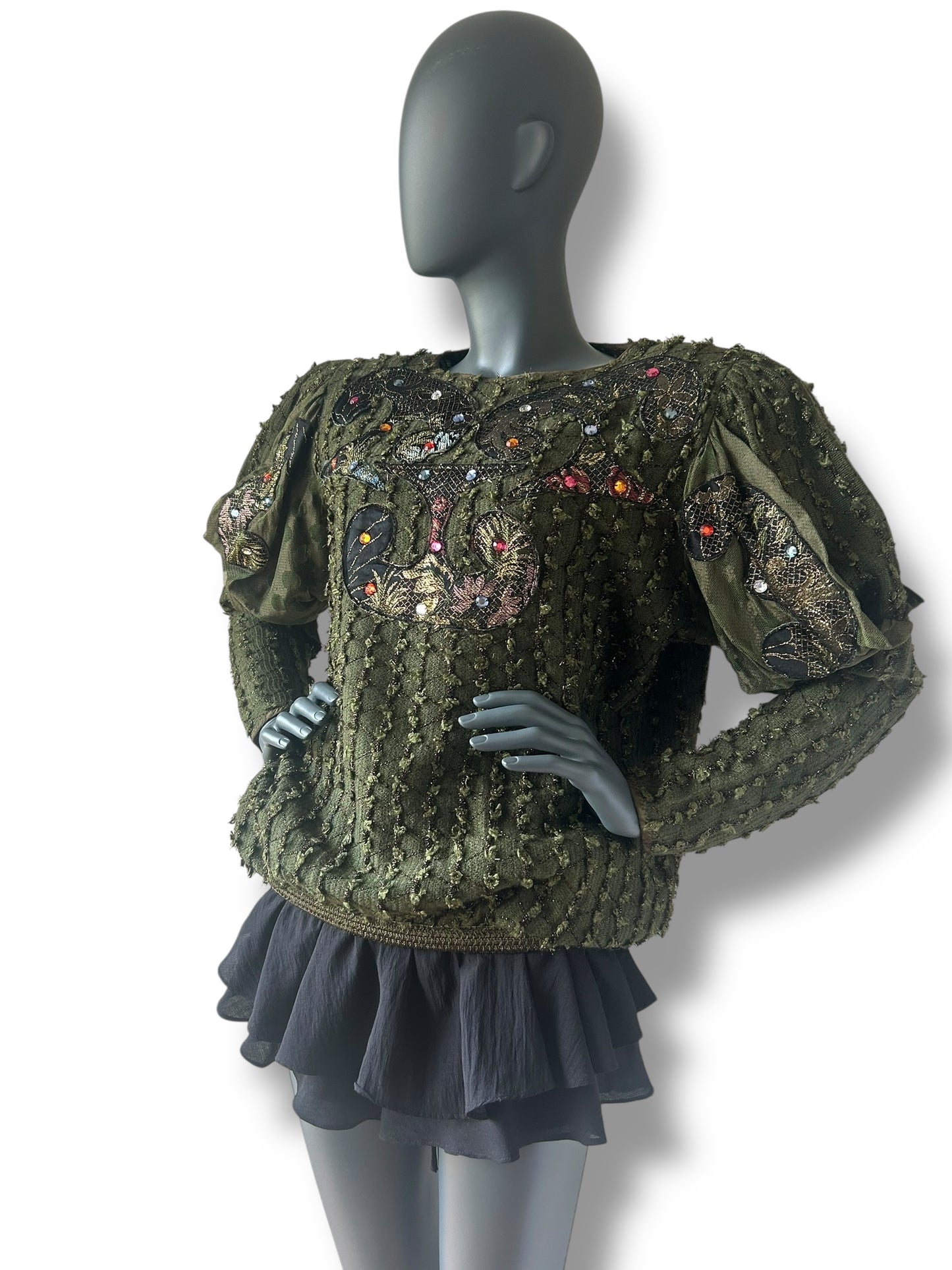 Vintage 1980s Jewel Dramatic Statement Top