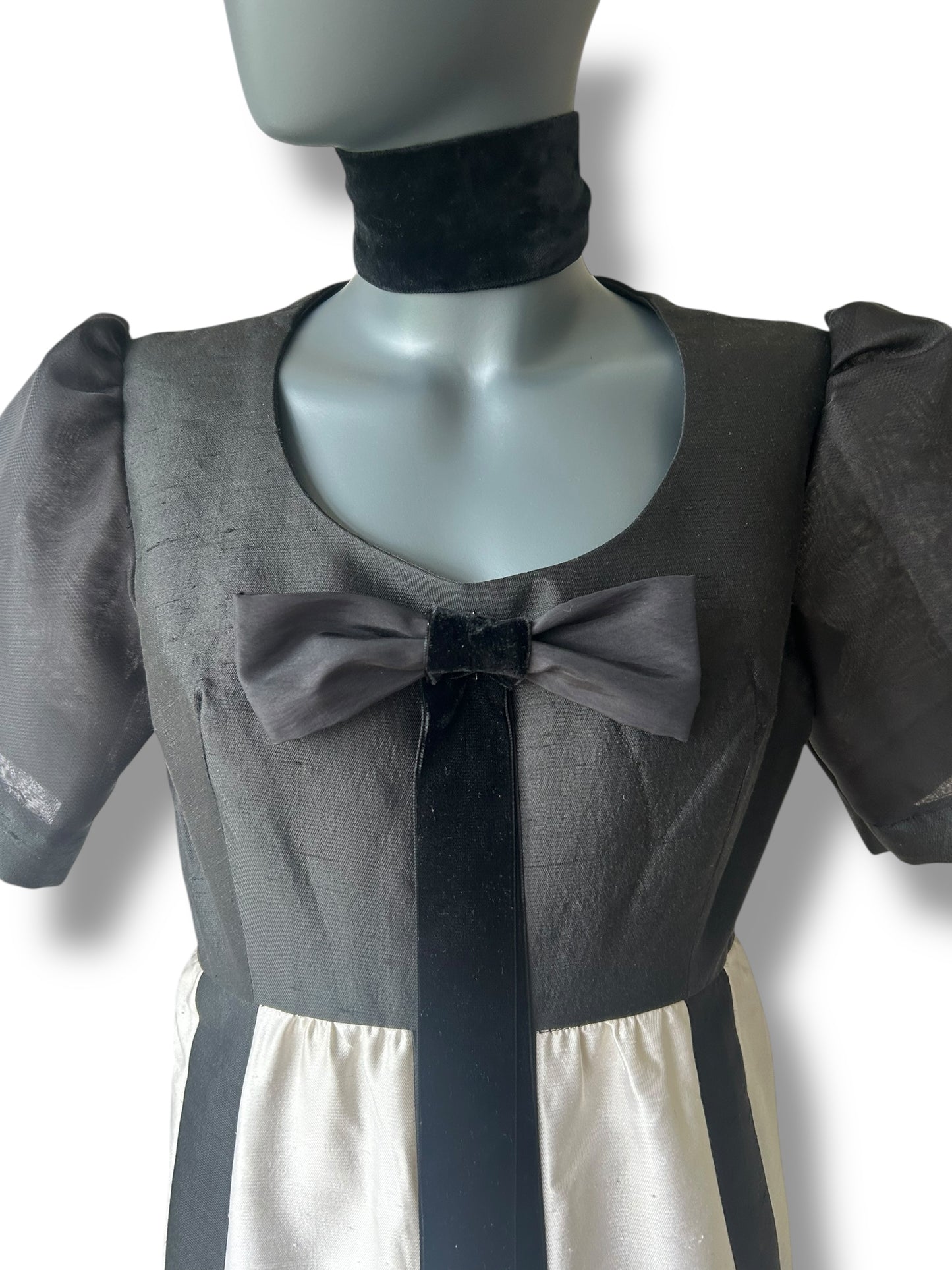 Vintage 1960s Silk Monochrome Gown