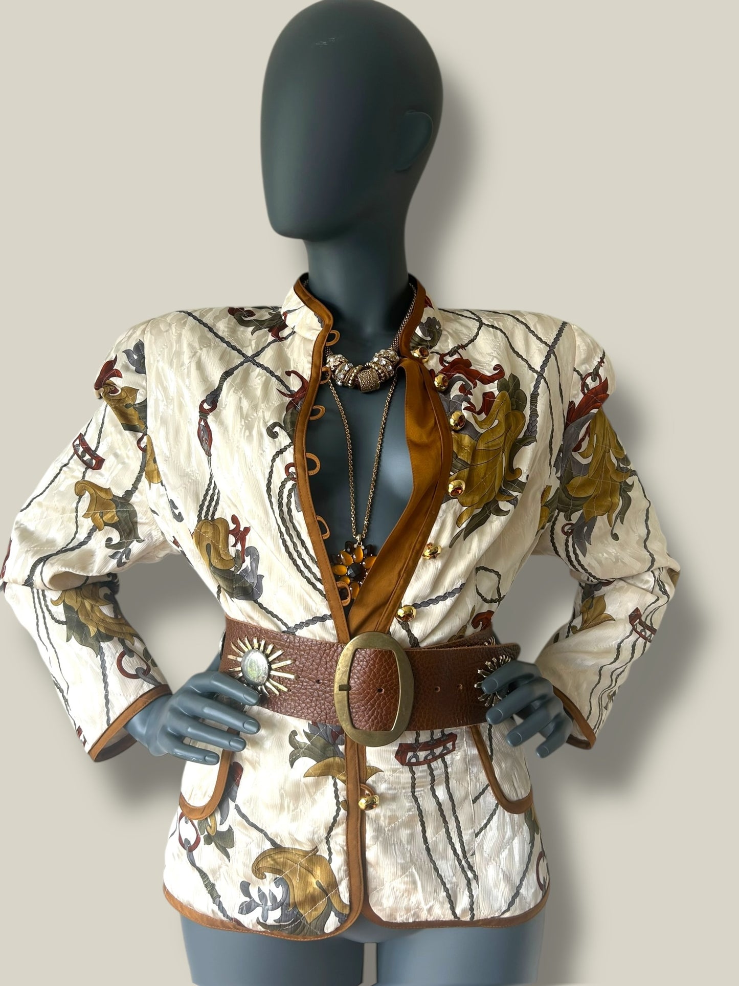 Vintage 80s Italian Baroque Silky Statement Jacket