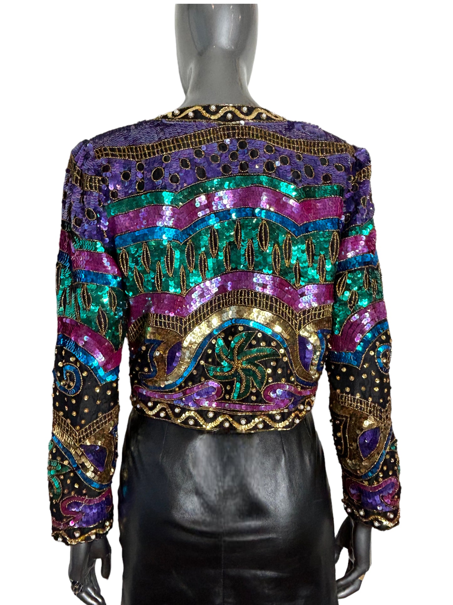 Vintage 1980s Sequin Matador Bolero Cocktail Jacket