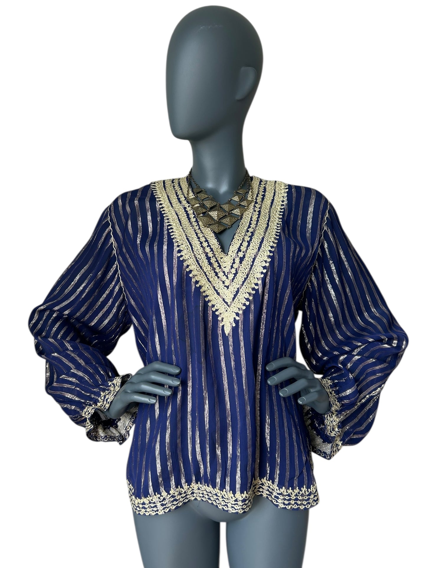 Vintage 1960s Morrocan Gold Lame Kaftan Tunic