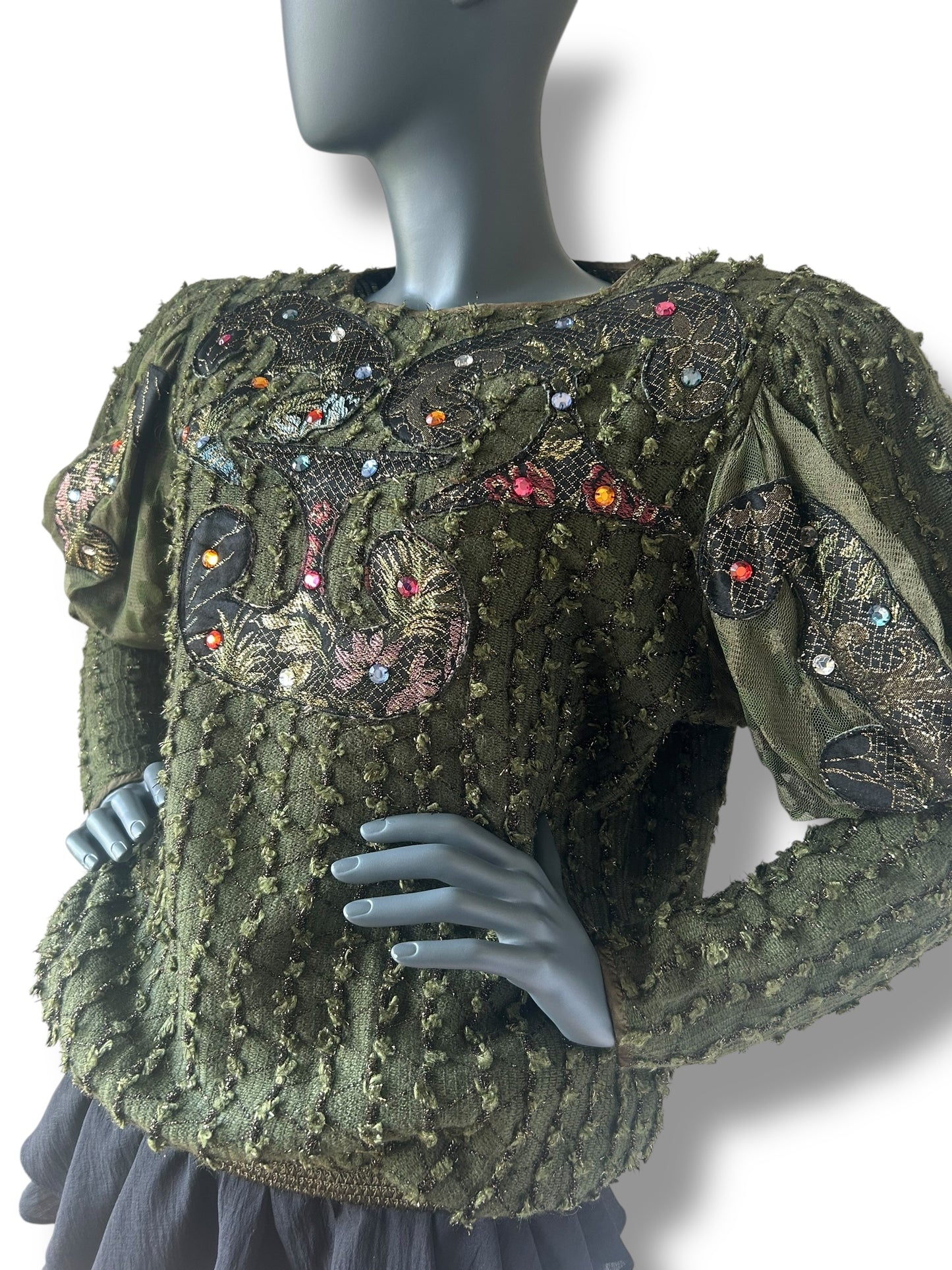 Vintage 1980s Jewel Dramatic Statement Top