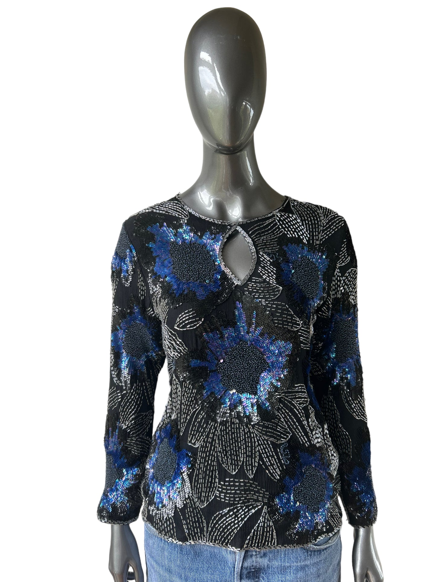 Vintage 1980/ Sequin and Beaded Tunic Statement Top SALE