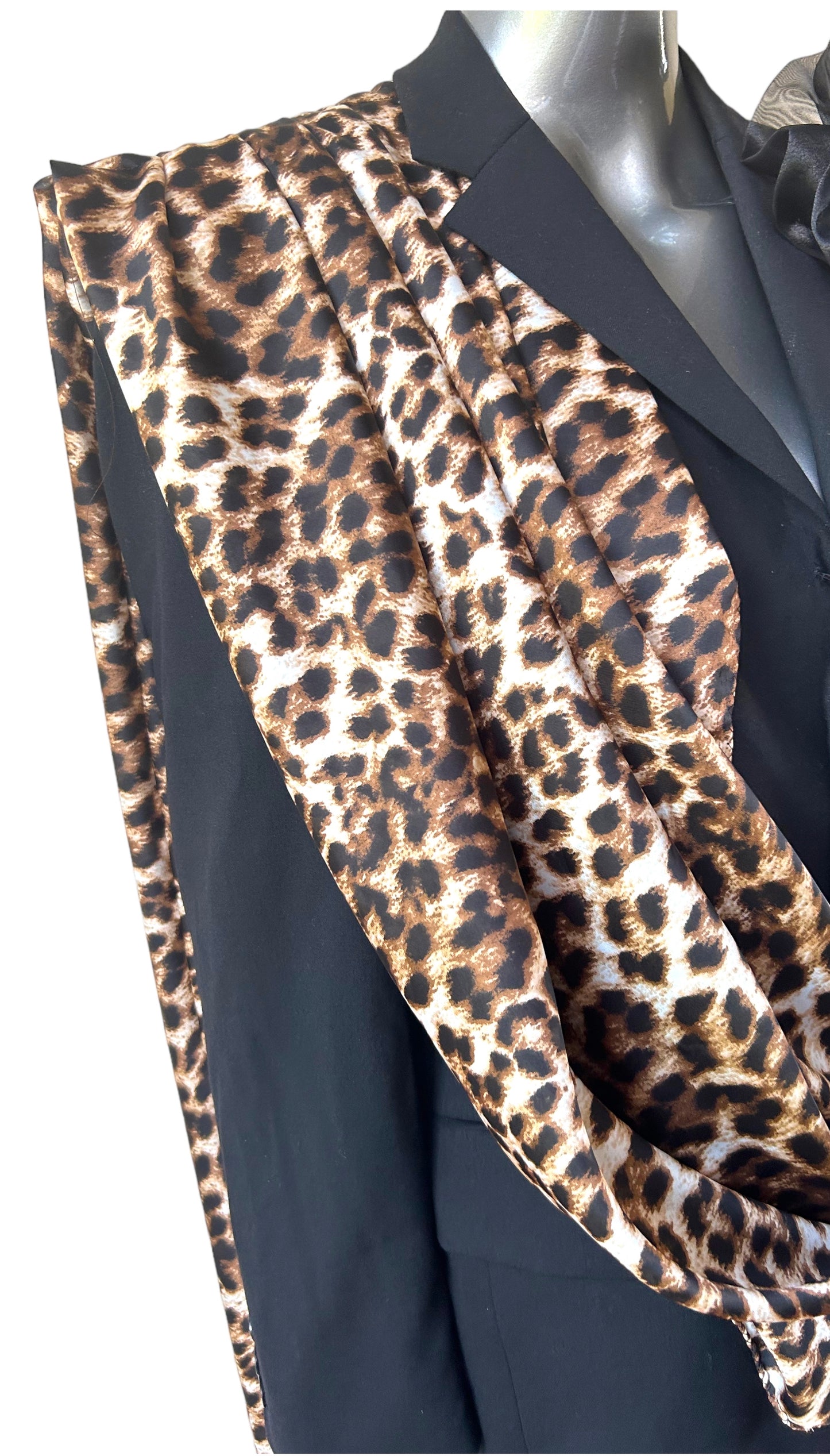 Overdress Redefined Drape Blazer with floral corsage