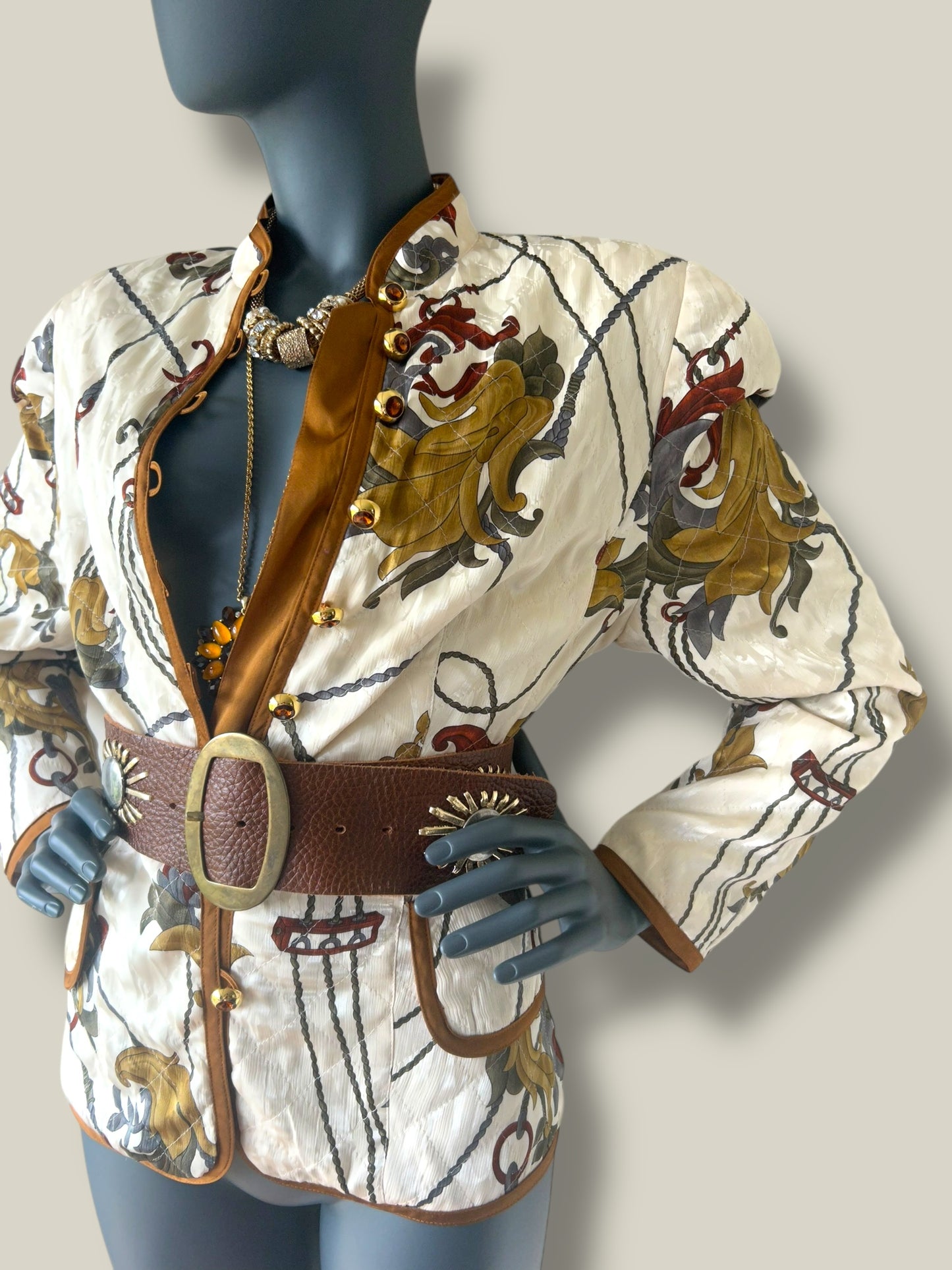 Vintage 80s Italian Baroque Silky Statement Jacket