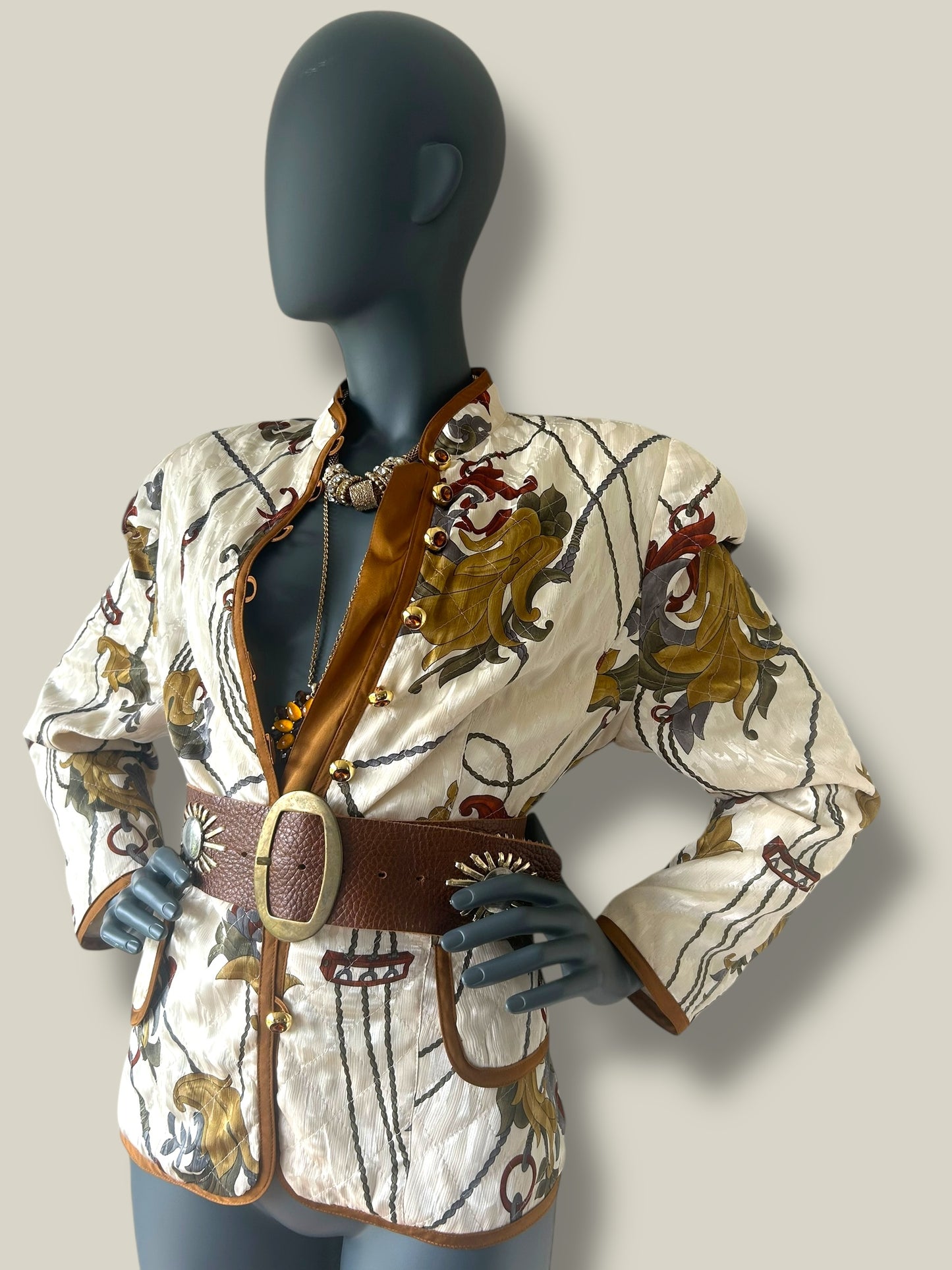 Vintage 80s Italian Baroque Silky Statement Jacket