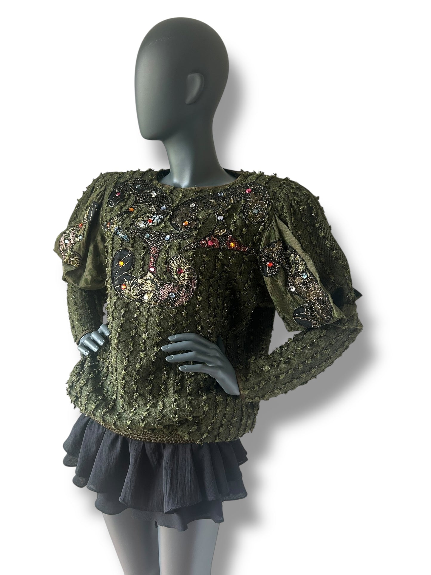 Vintage 1980s Jewel Dramatic Statement Top