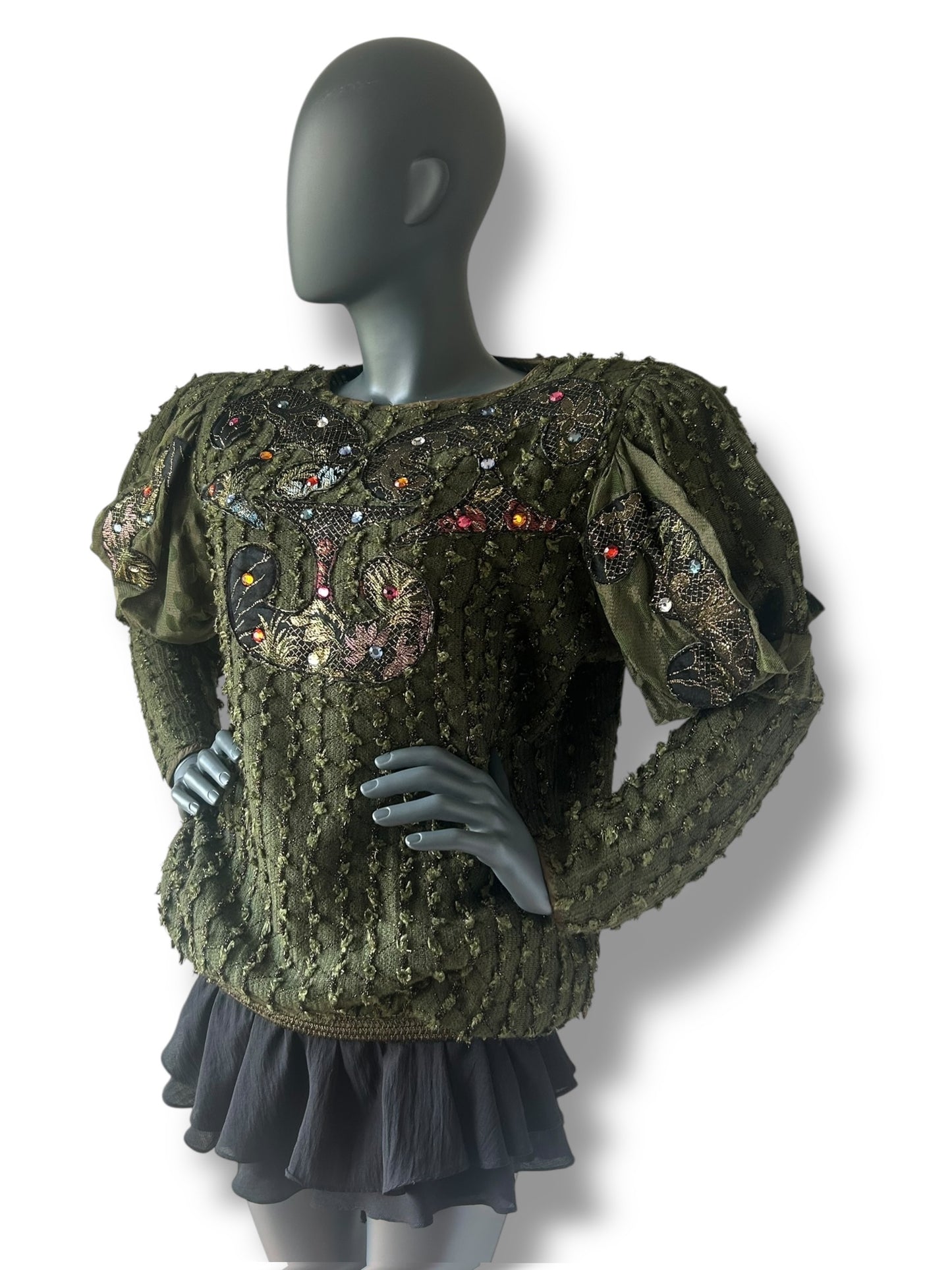 Vintage 1980s Jewel Dramatic Statement Top