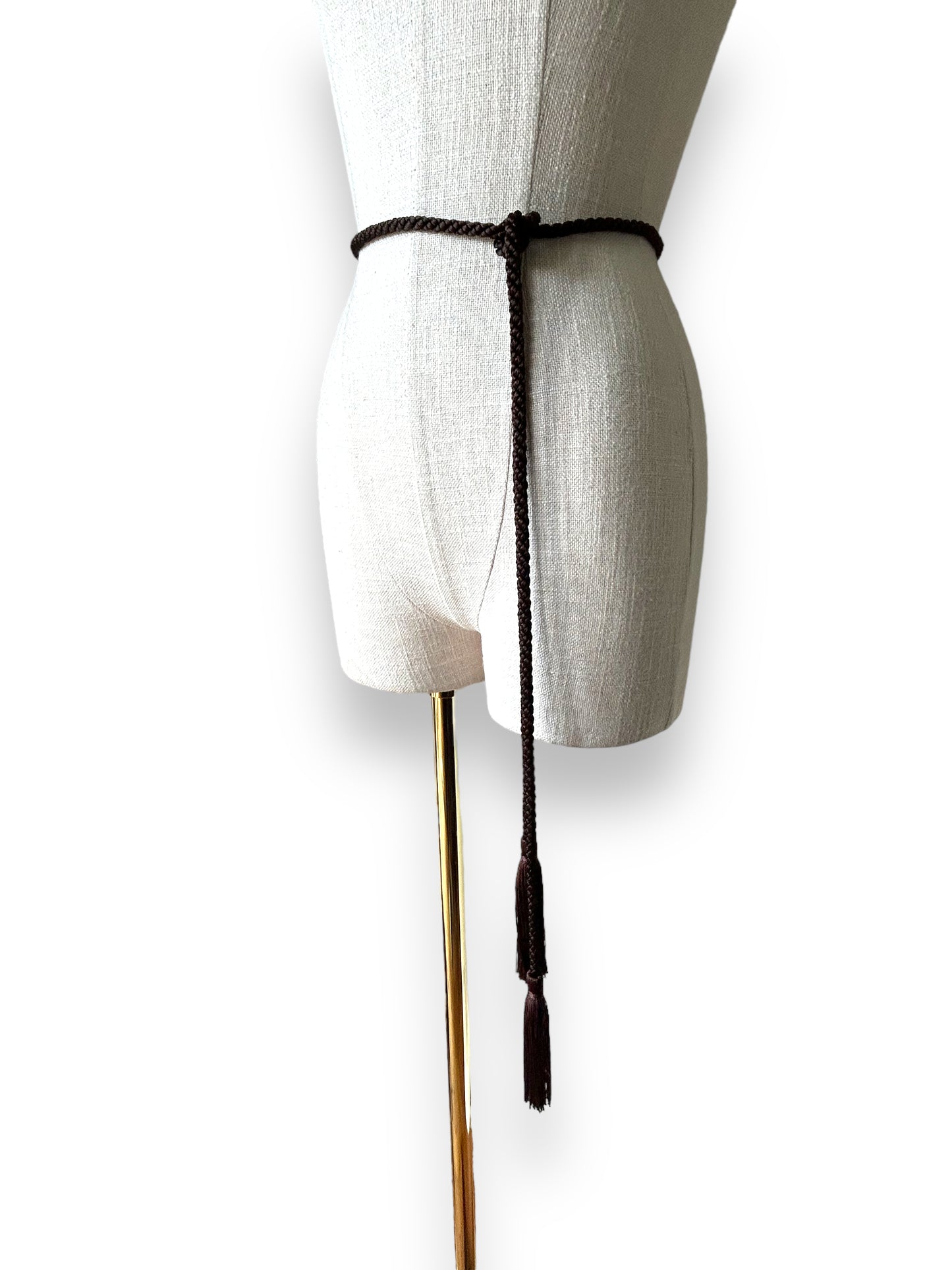 Brown Fringe Tie Belt