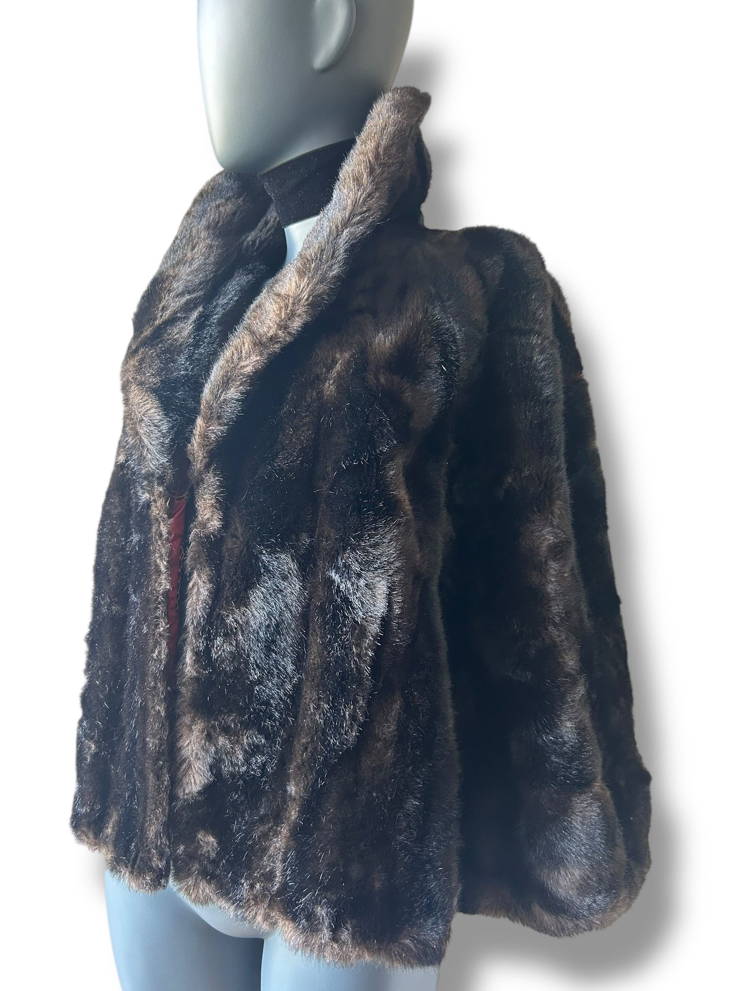 Vintage 1950s Faux Fur Cape