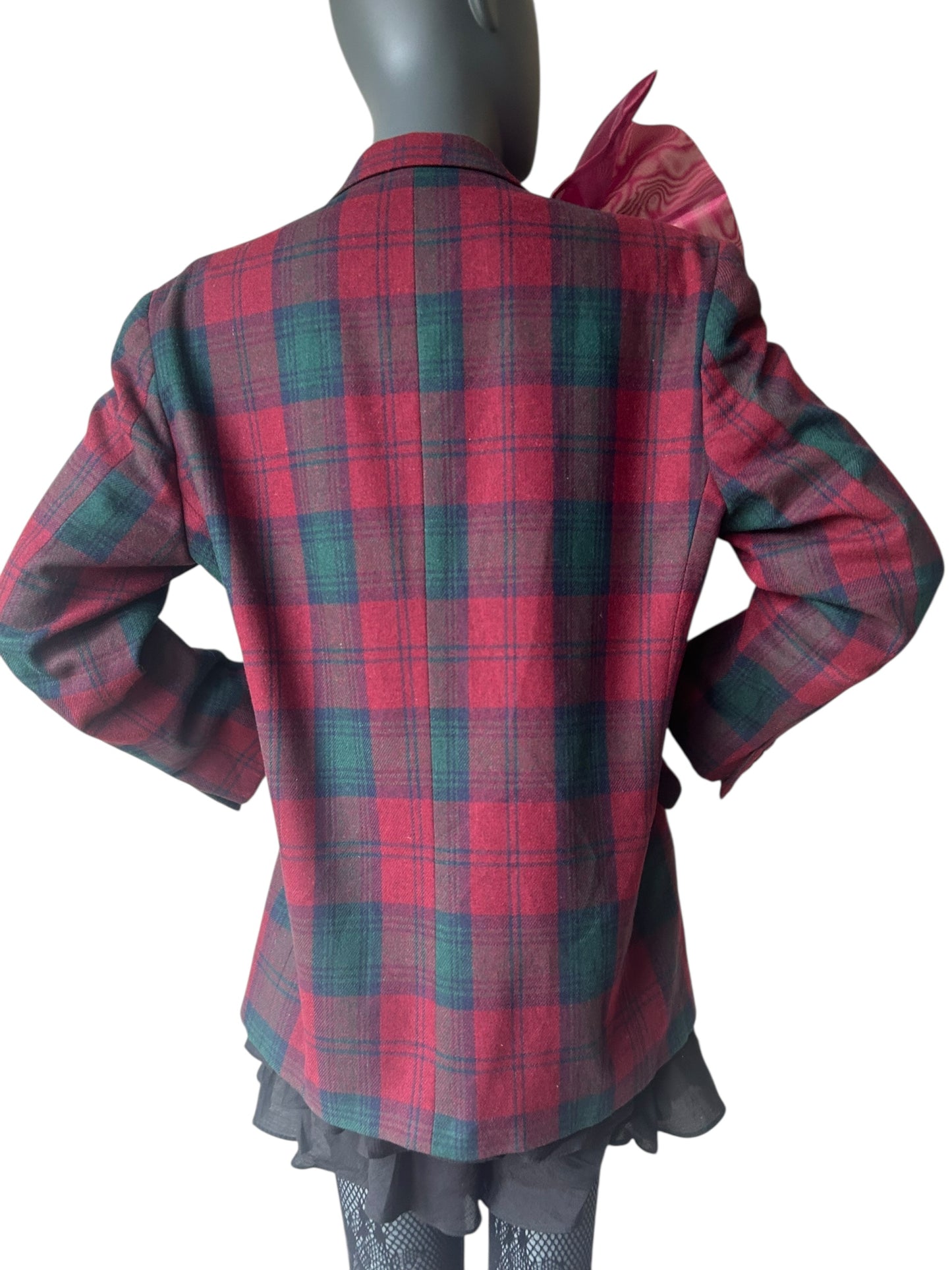 Overdress Redefined Vintage 80s Plaid Blazer and Couture Statement Frill