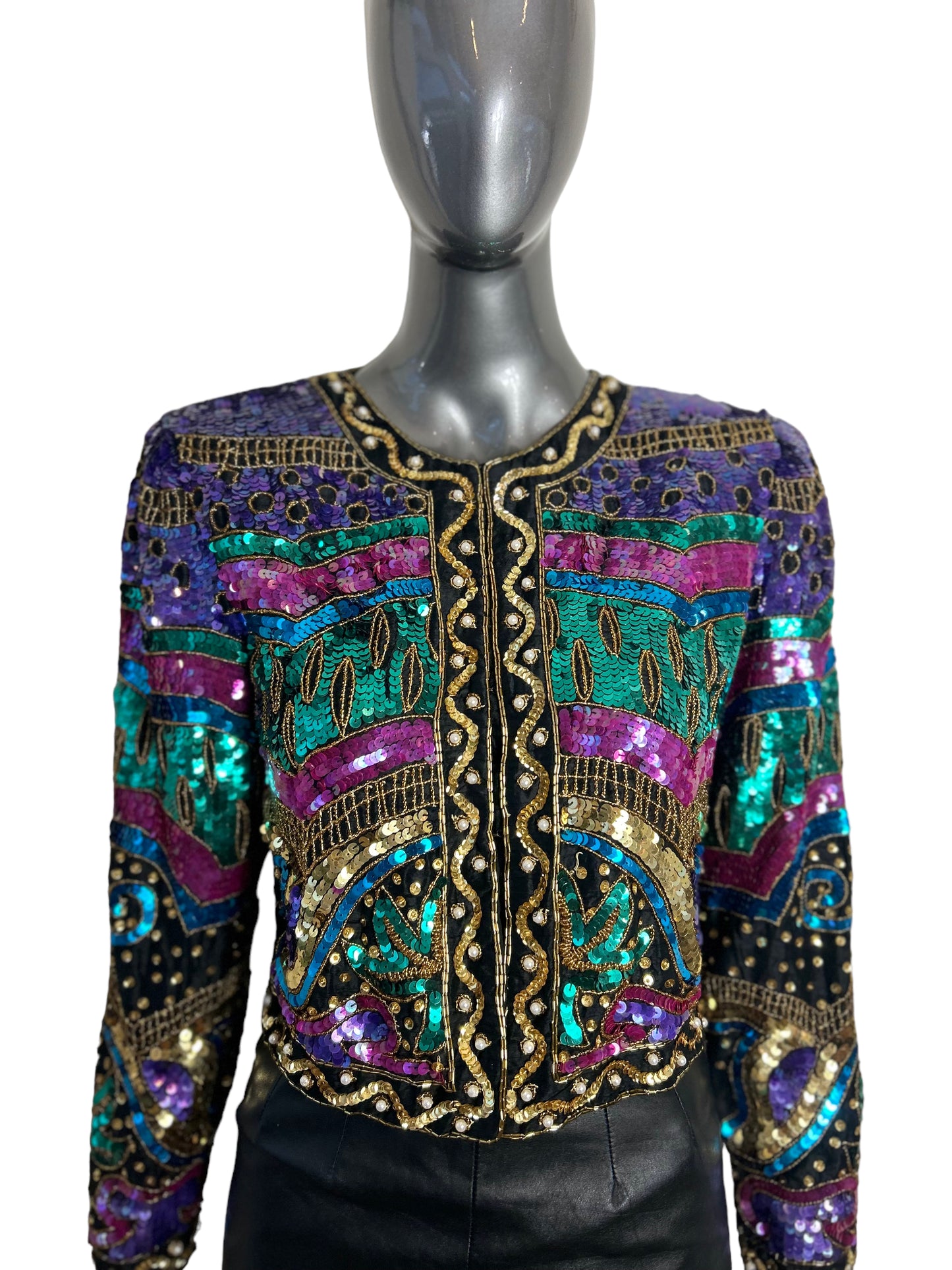 Vintage 1980s Sequin Matador Bolero Cocktail Jacket