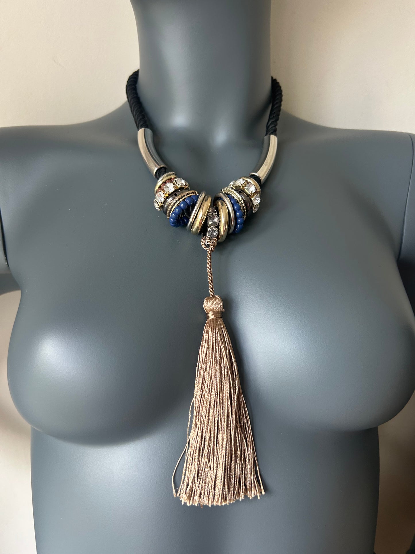 Vintage 1980s BOHOStatement Tassel Necklace