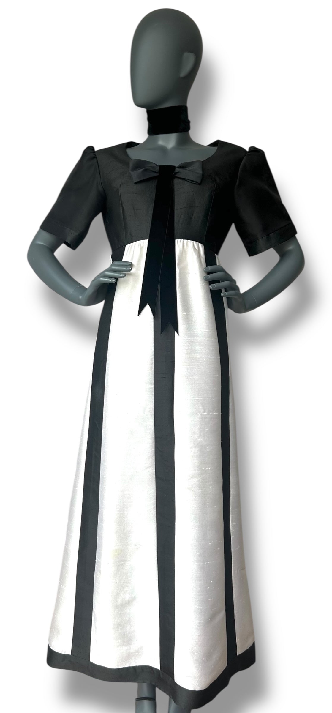 Vintage 1960s Silk Monochrome Gown