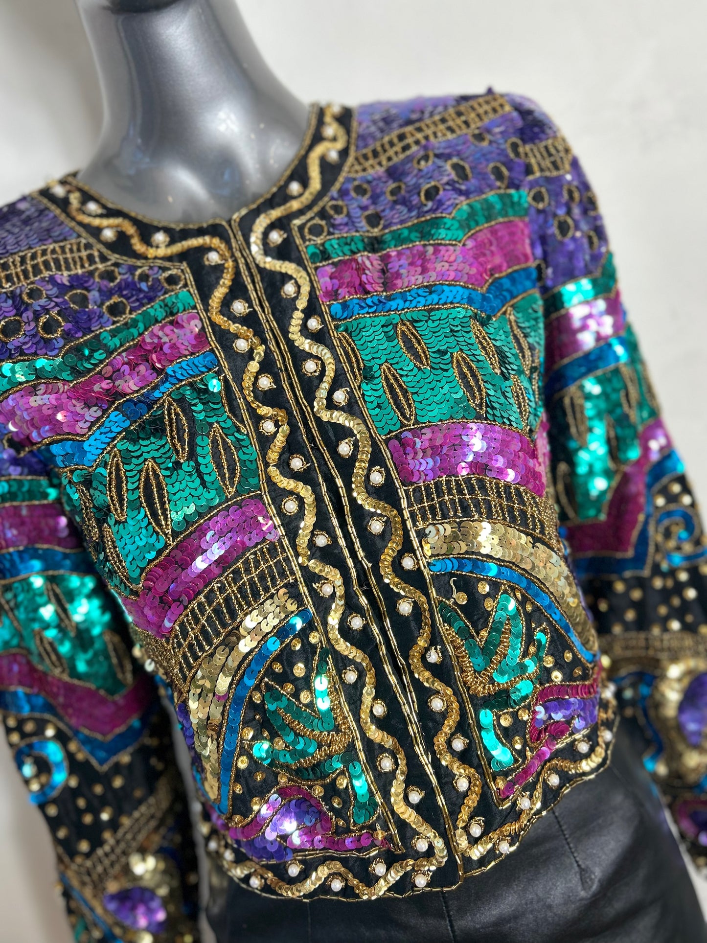 Vintage 1980s Sequin Matador Bolero Cocktail Jacket