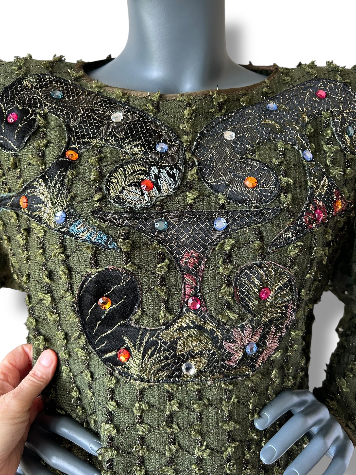Vintage 1980s Jewel Dramatic Statement Top