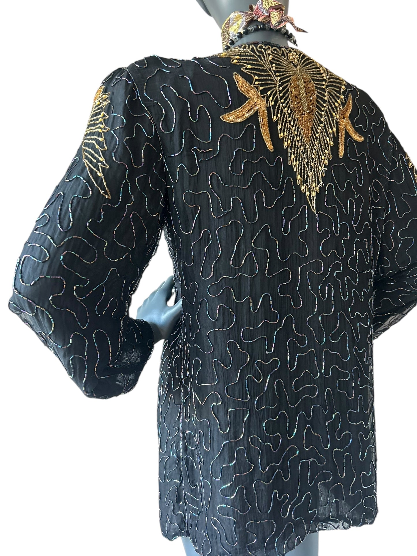 Vintage 1980s Beaded Tunic