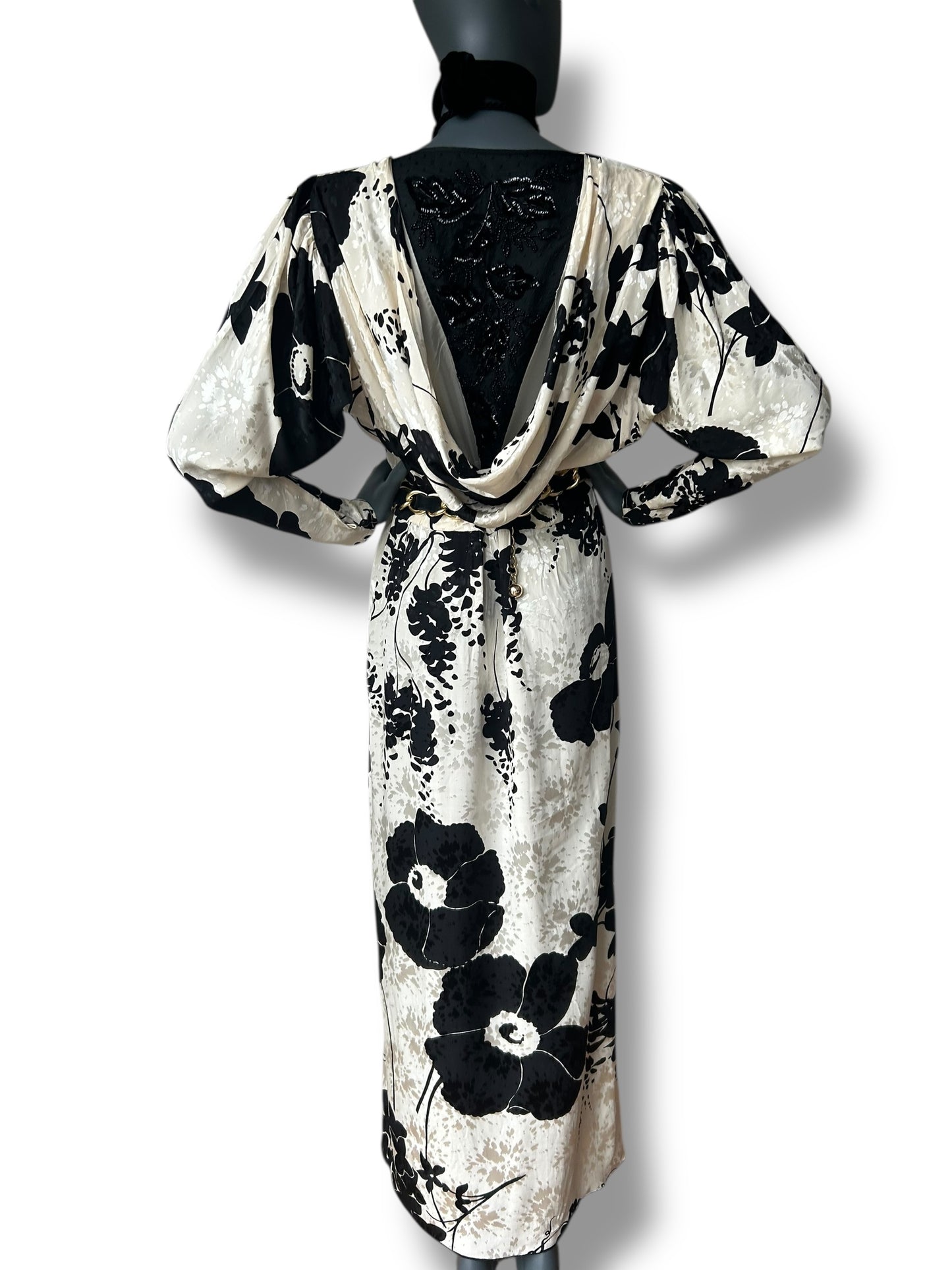 Vintage 1970s Dolmain Silk French Dress