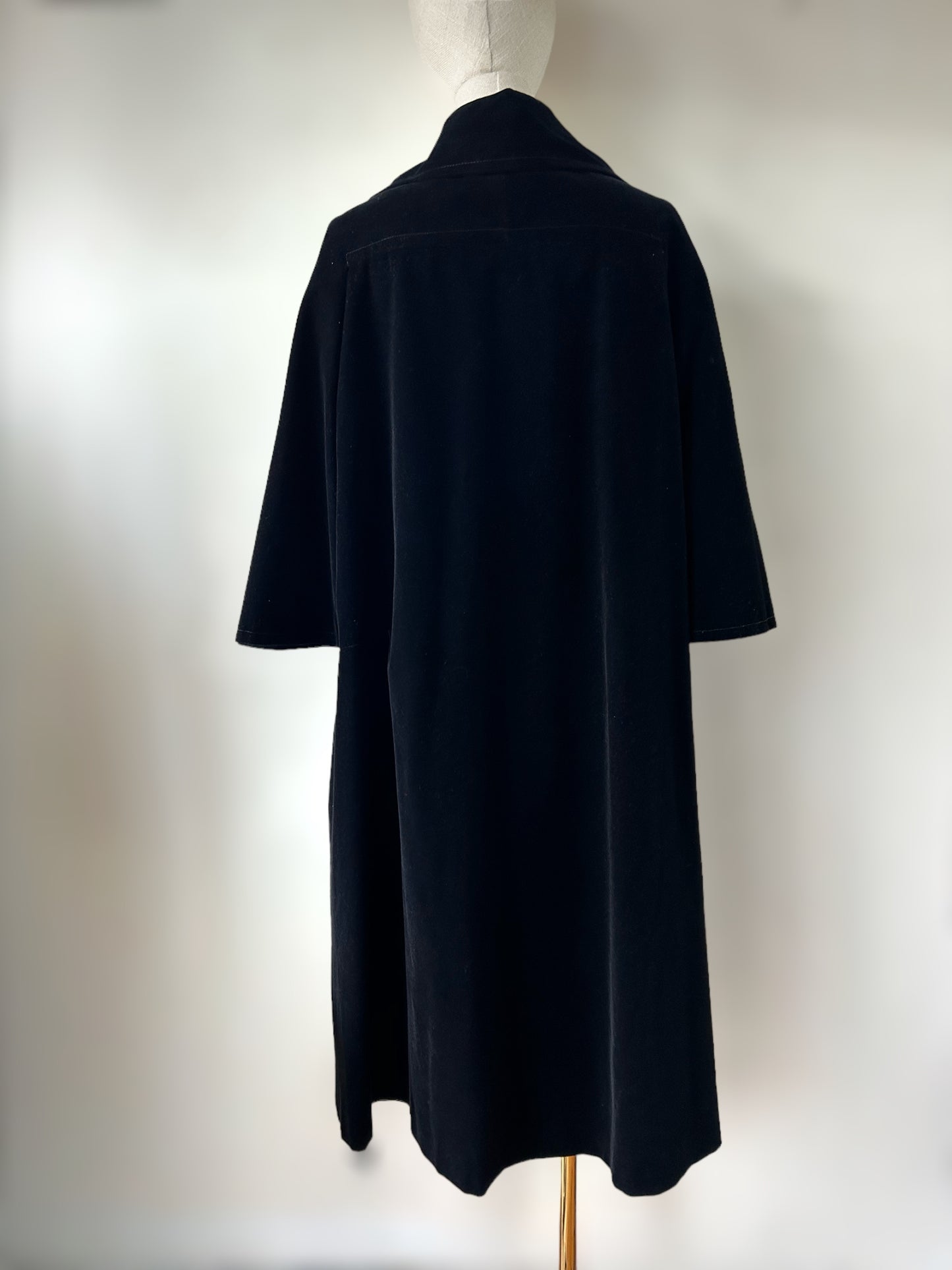Vintage 1960s Inverness Black Velvet French Cape