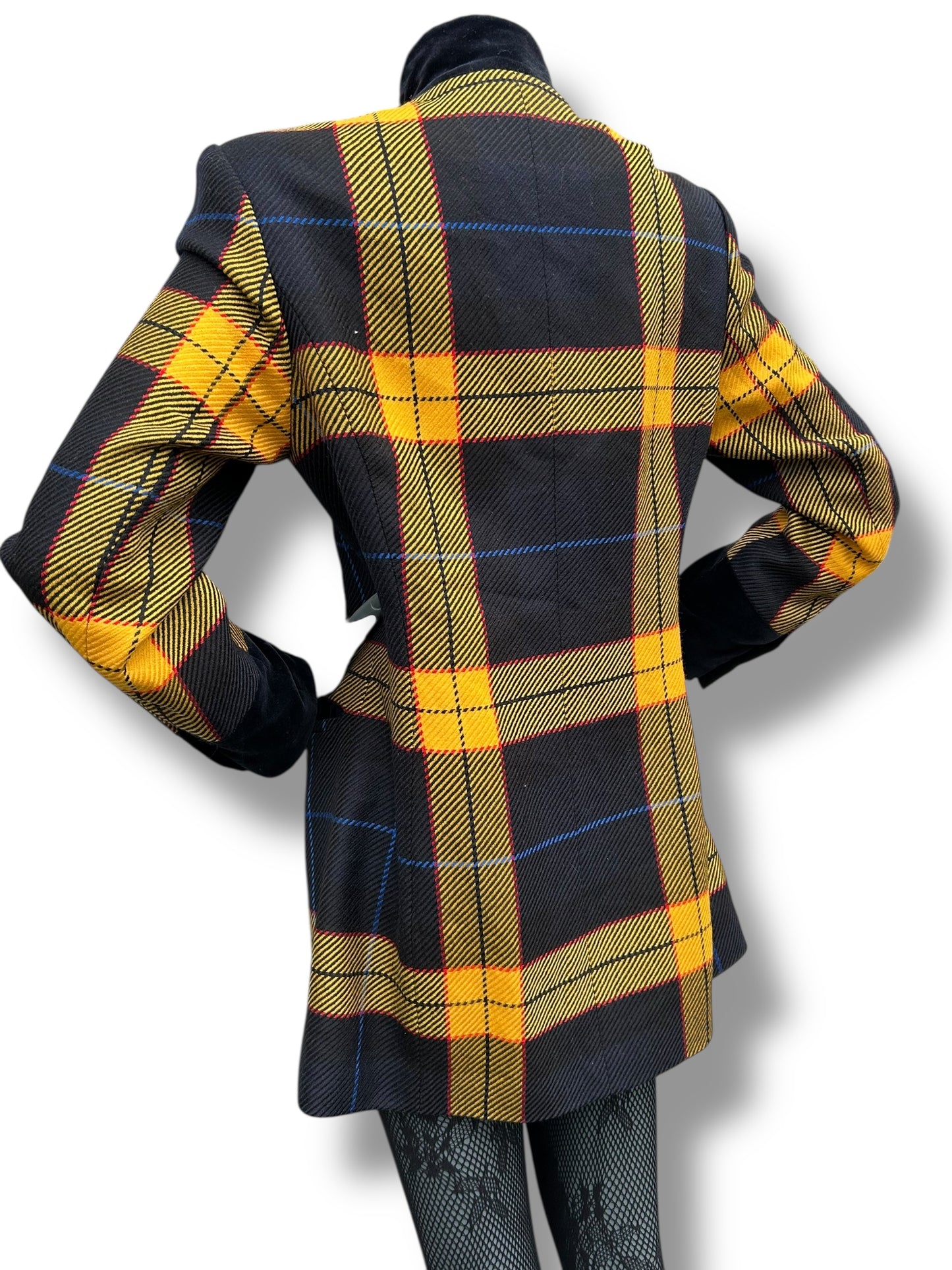 Vintage 1980s Mondi Plaid Coat Jacket