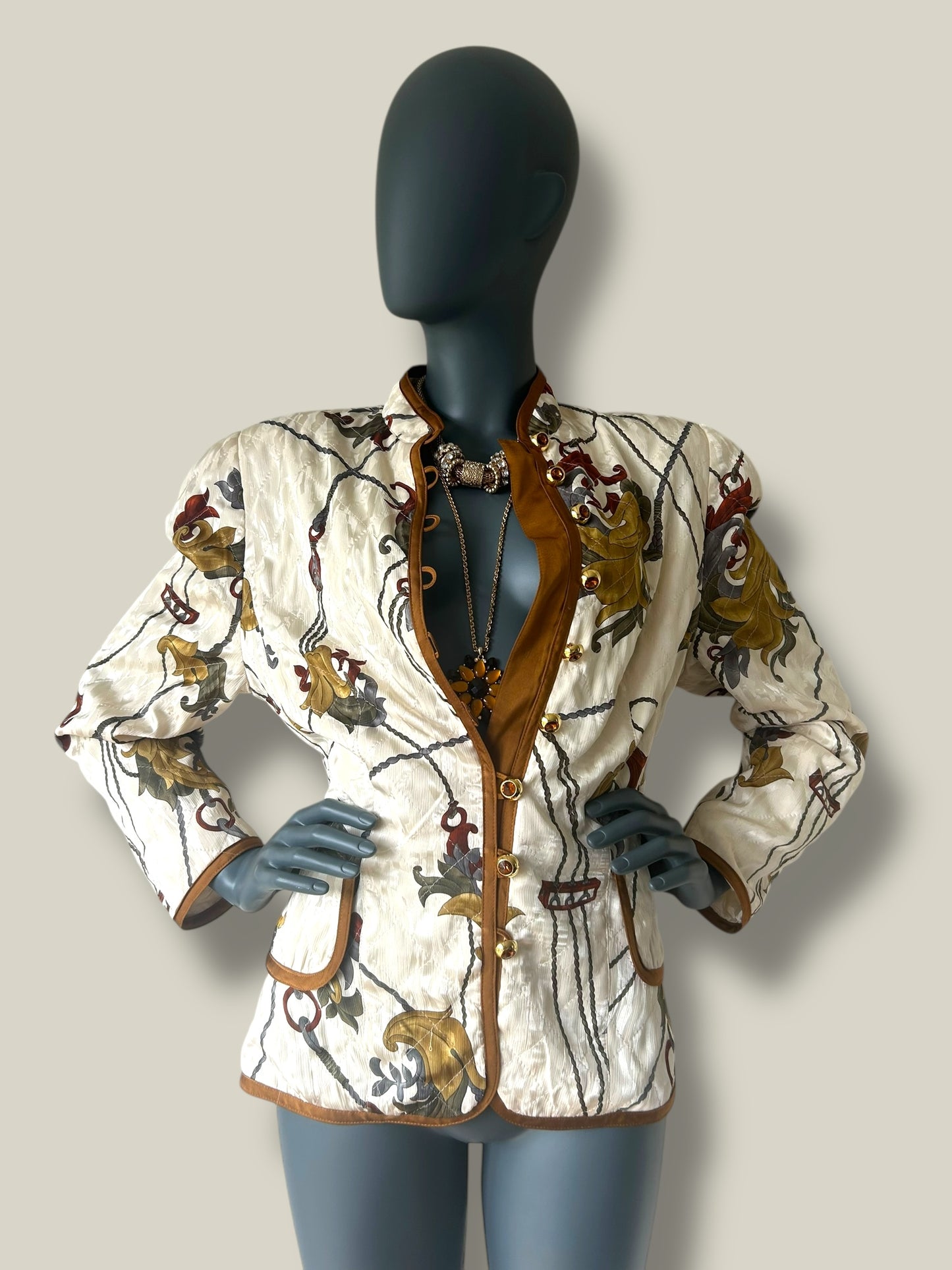 Vintage 80s Italian Baroque Silky Statement Jacket