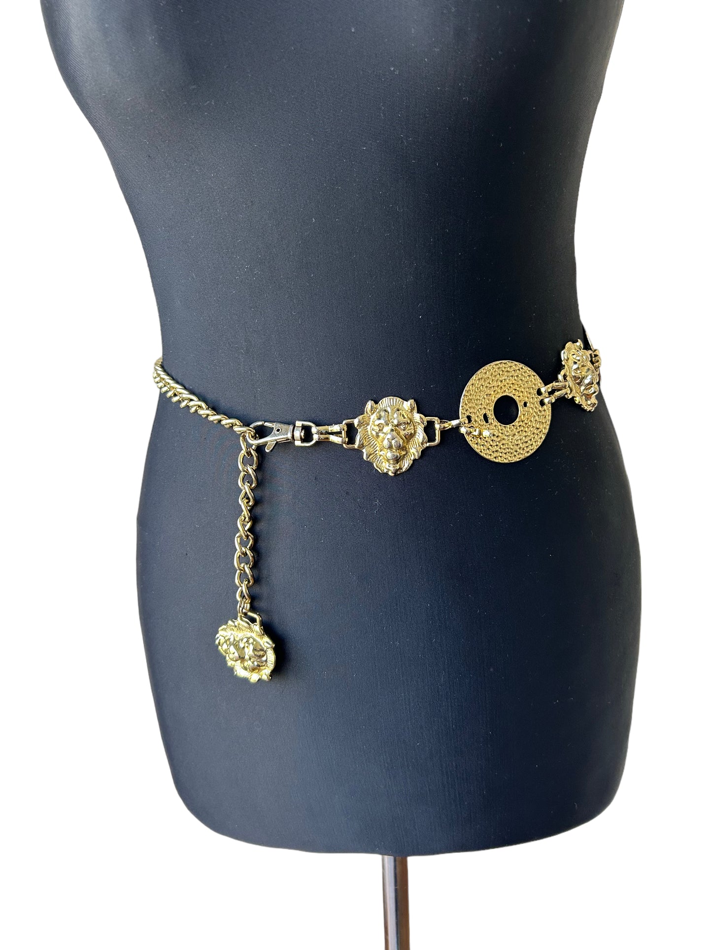 Vintage 1980s Gold Chain Medusa Belt