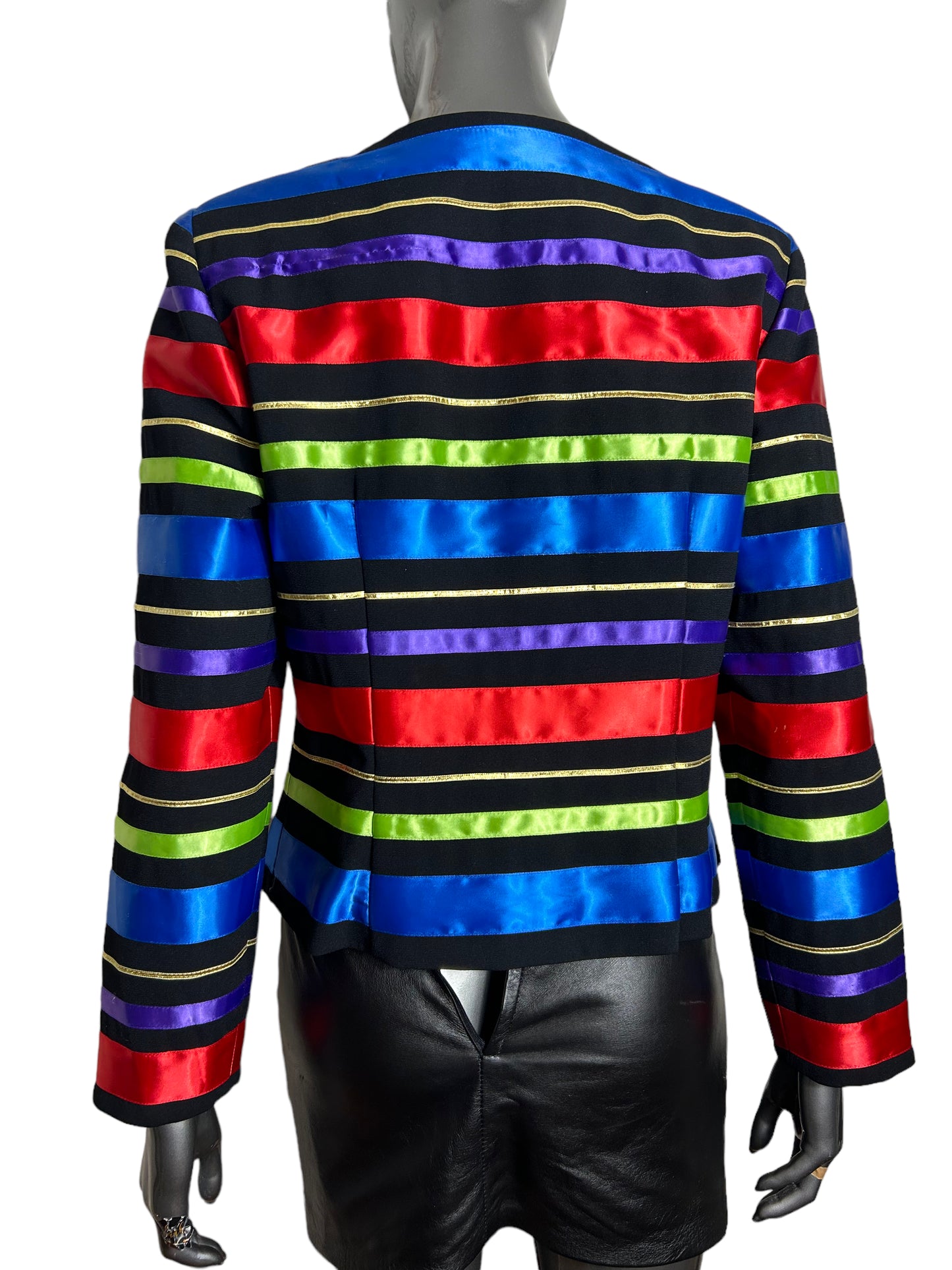 Vintage 80s Ribbon Stripe Box Jacket