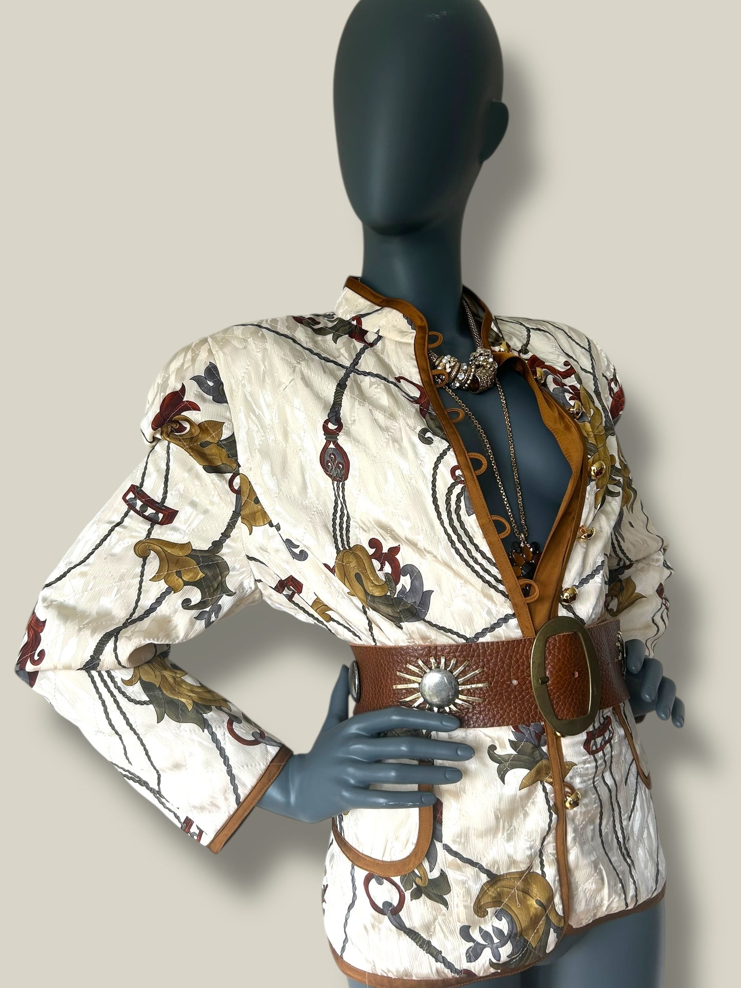 Vintage 80s Italian Baroque Silky Statement Jacket