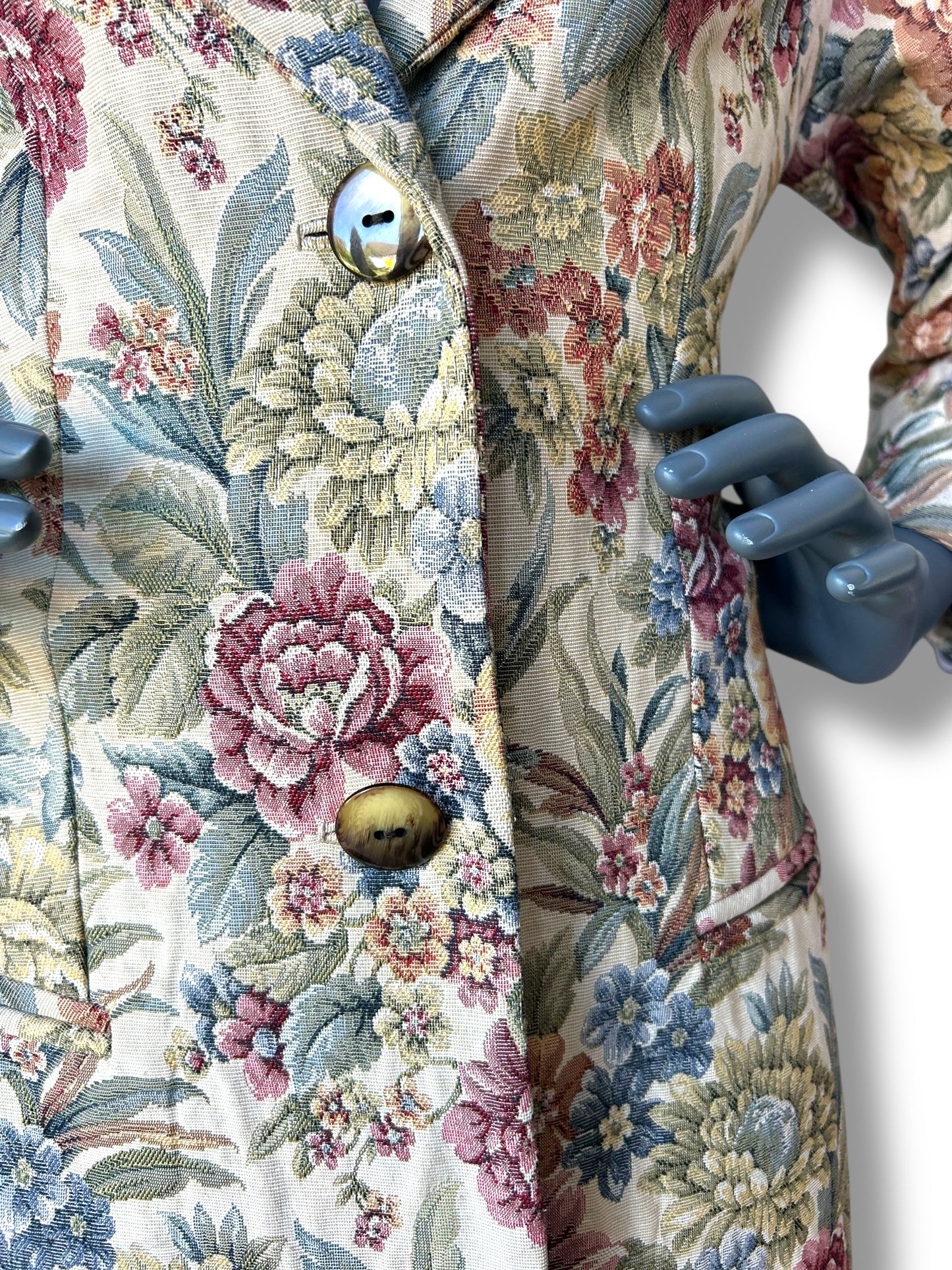 Vintage 1980s Boho Tapestry Frock Coat