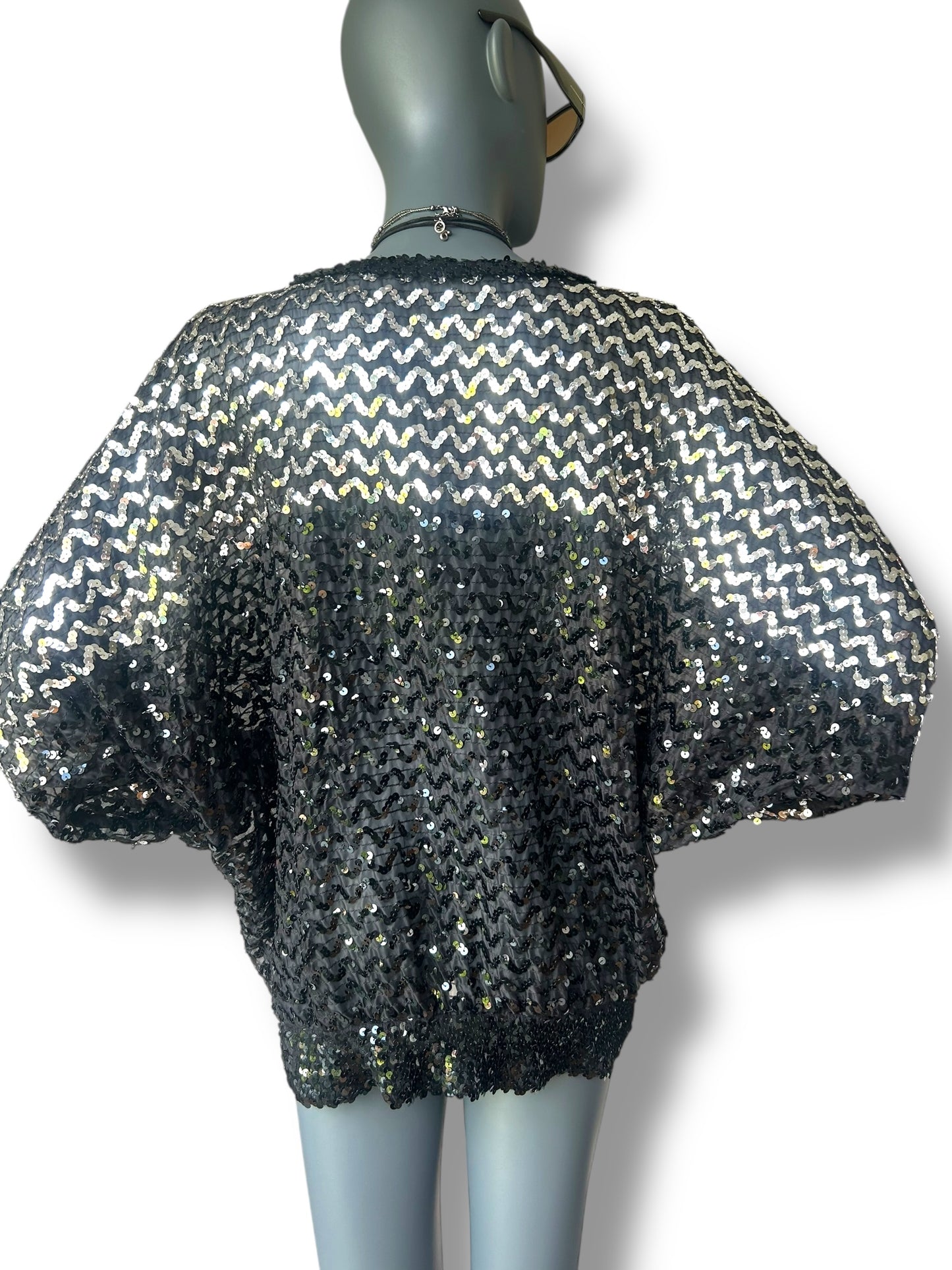 Vintage 1970s Batwing dramatic disco statement top