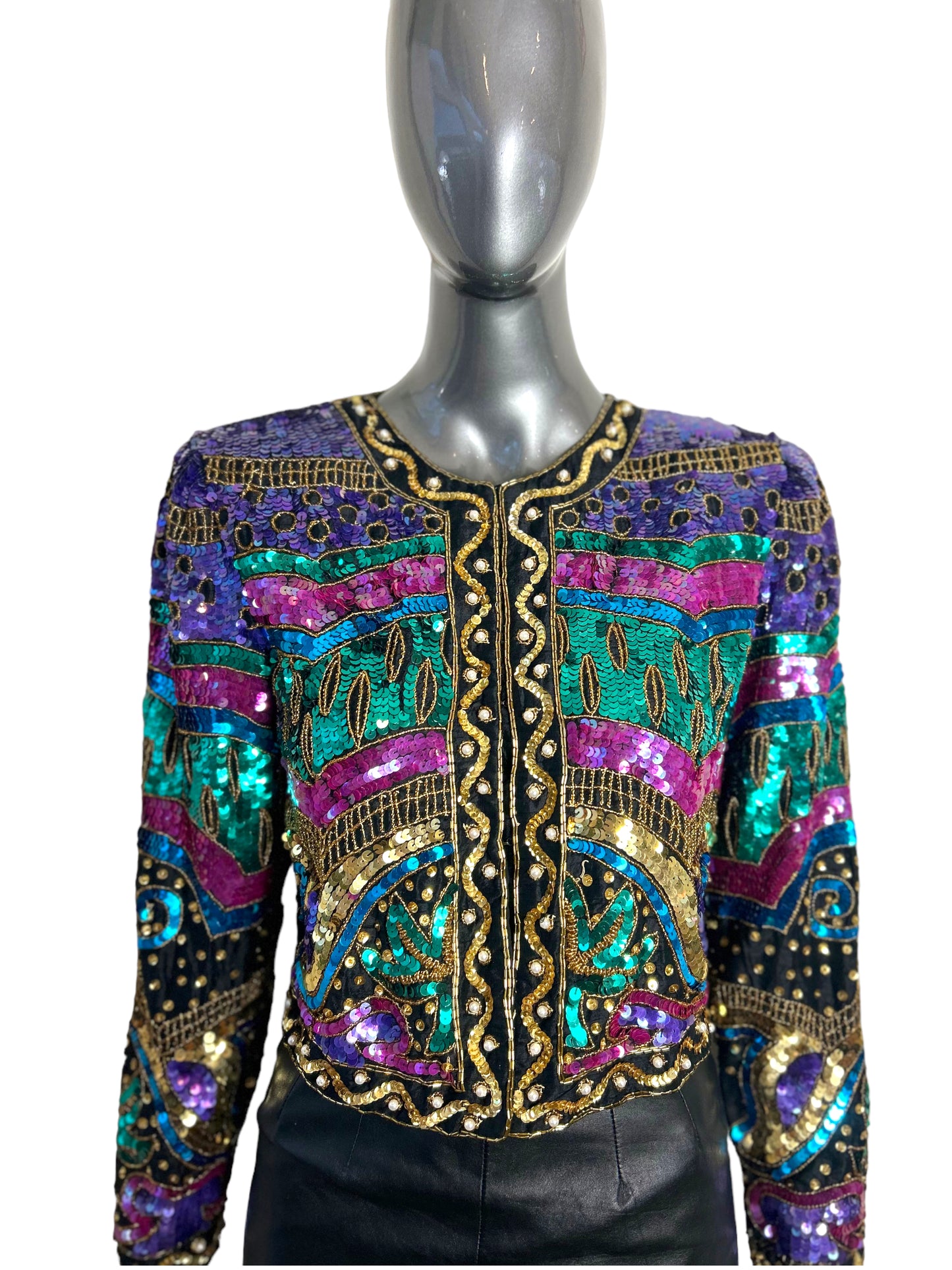 Vintage 1980s Sequin Matador Bolero Cocktail Jacket