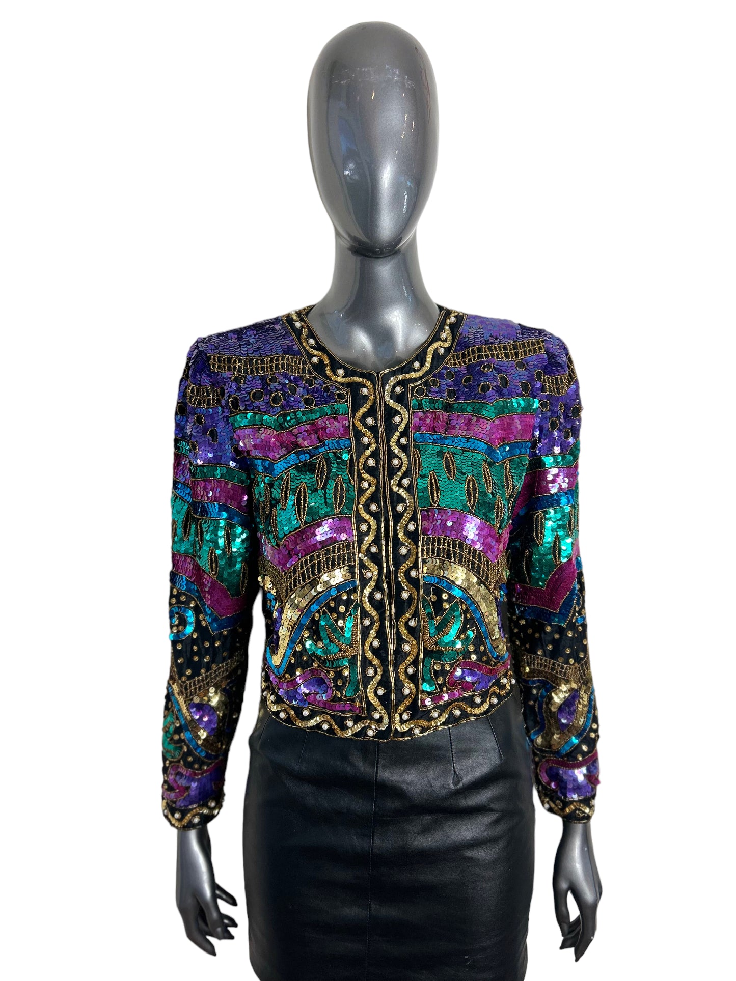 Vintage 1980s Sequin Matador Bolero Cocktail Jacket
