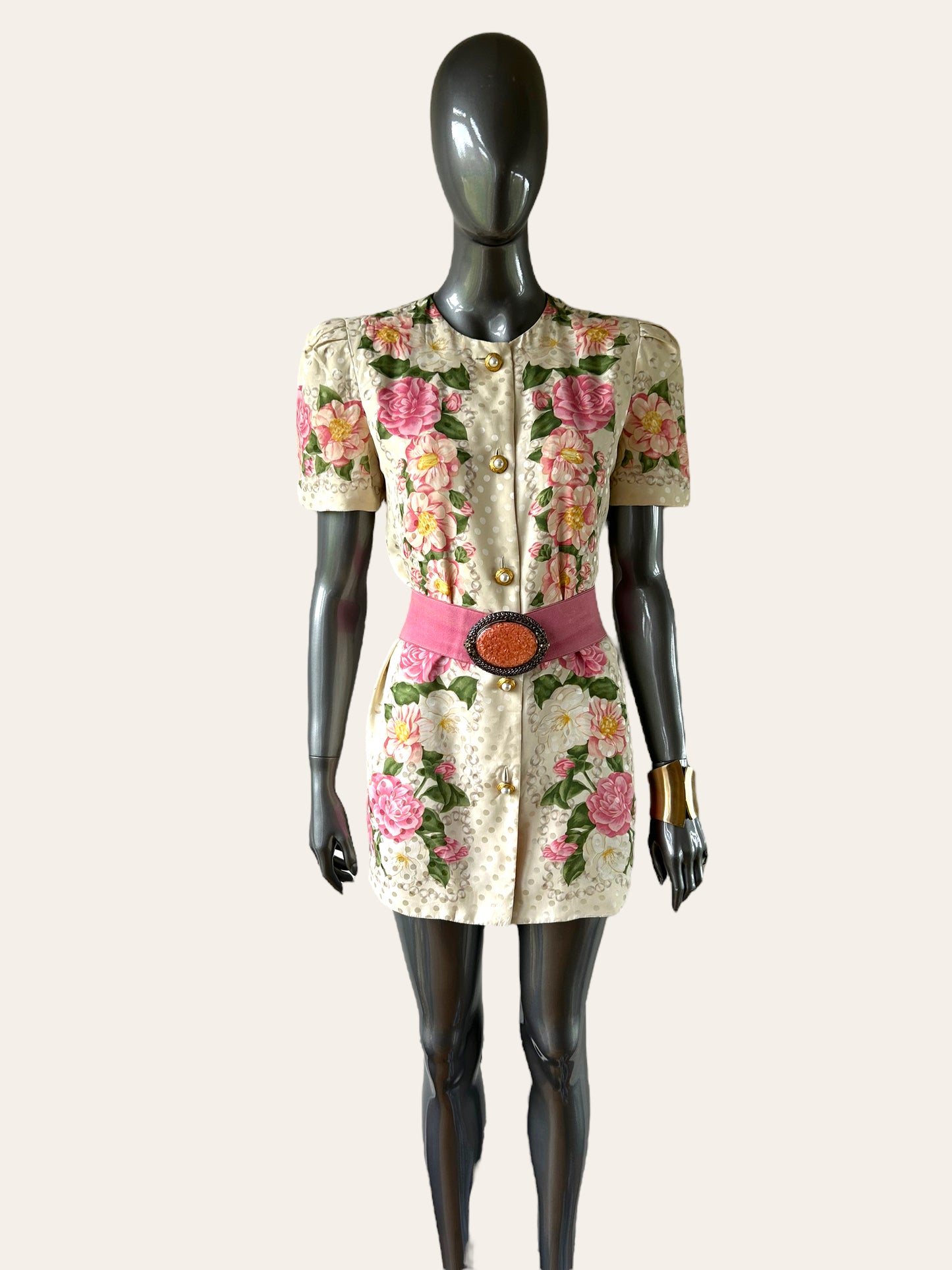 Vintage 80s Silk Mini Dress Jacket