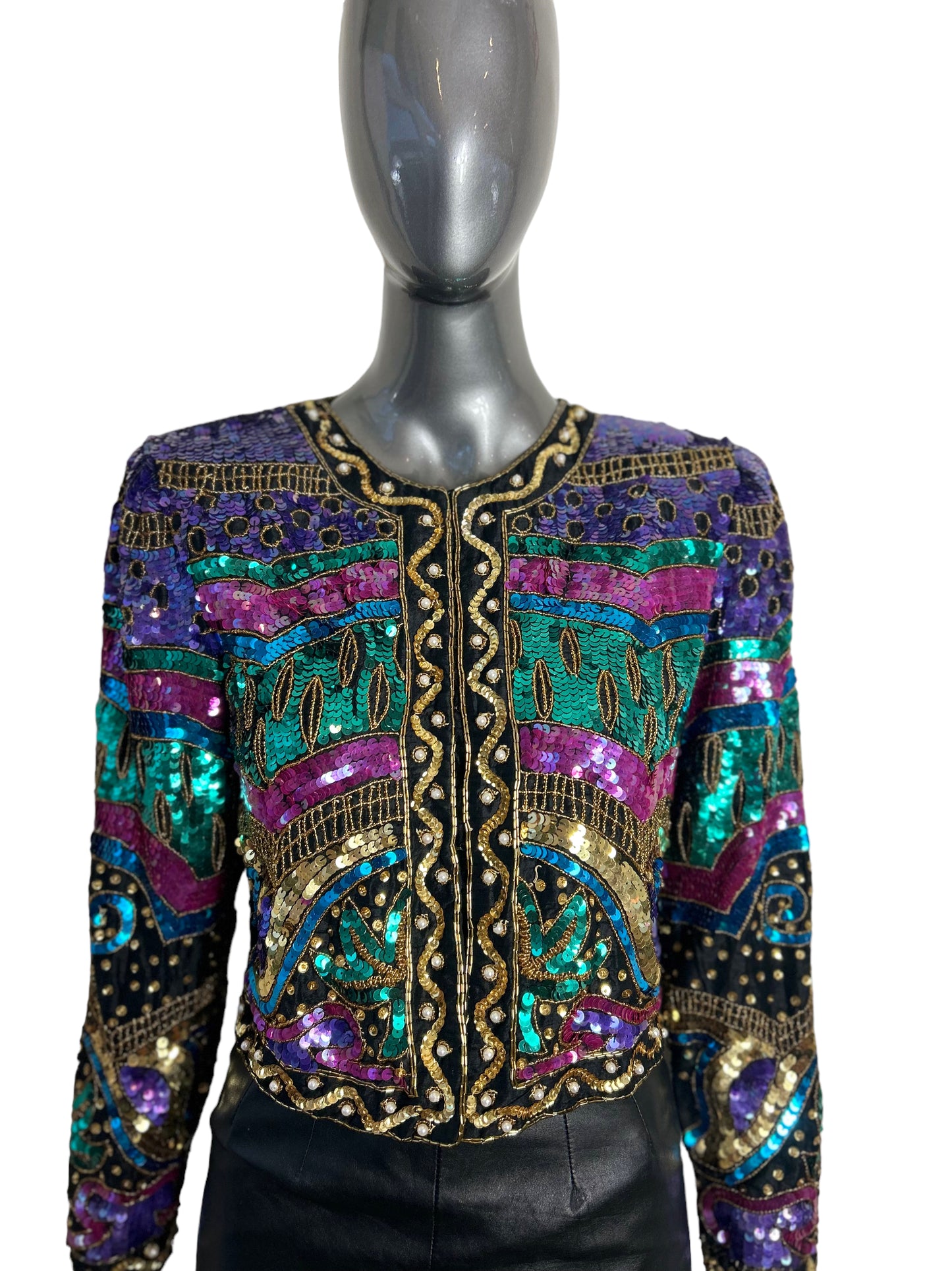 Vintage 1980s Sequin Matador Bolero Cocktail Jacket