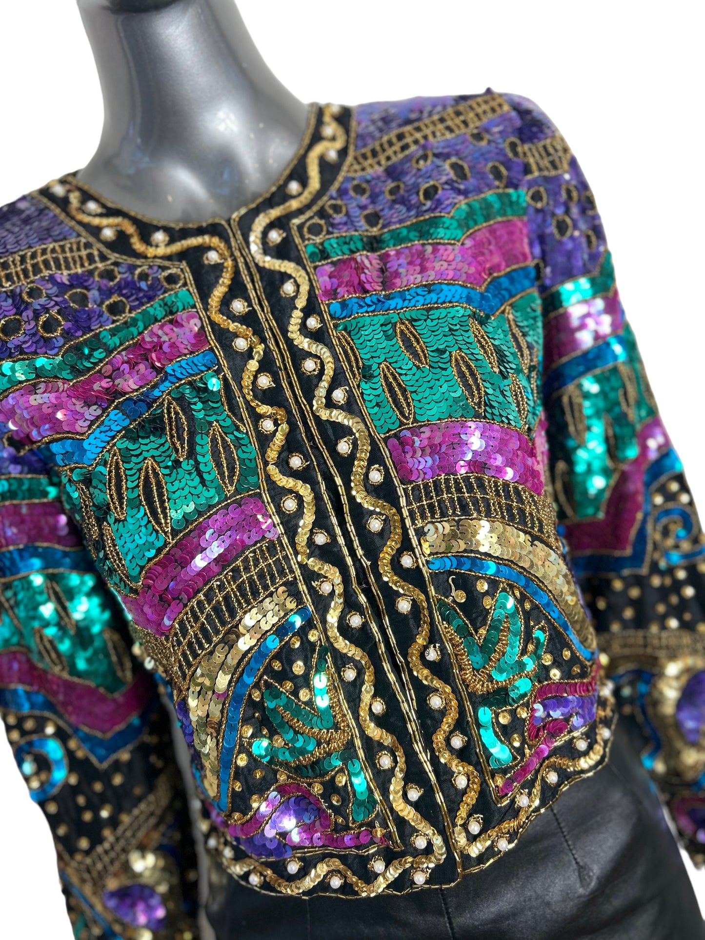Vintage 1980s Sequin Matador Bolero Cocktail Jacket